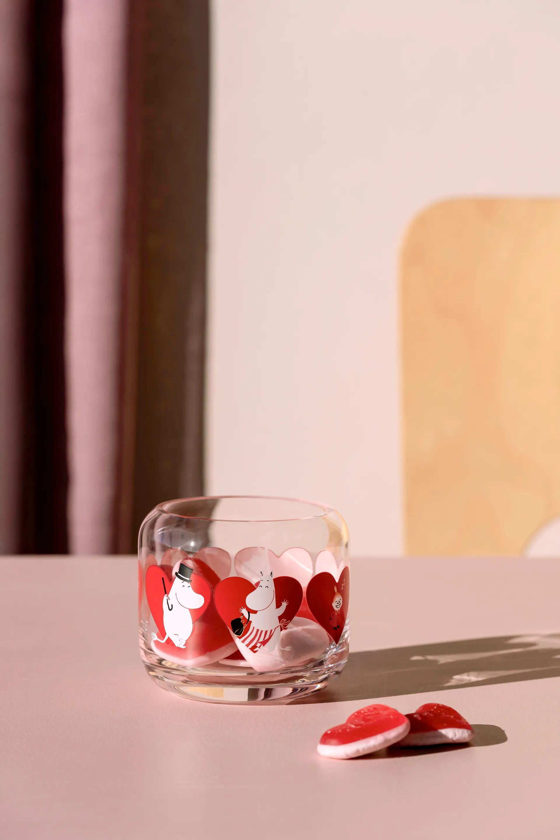 Mumin lyslykt Ø9x8 cm, Heart Muurla