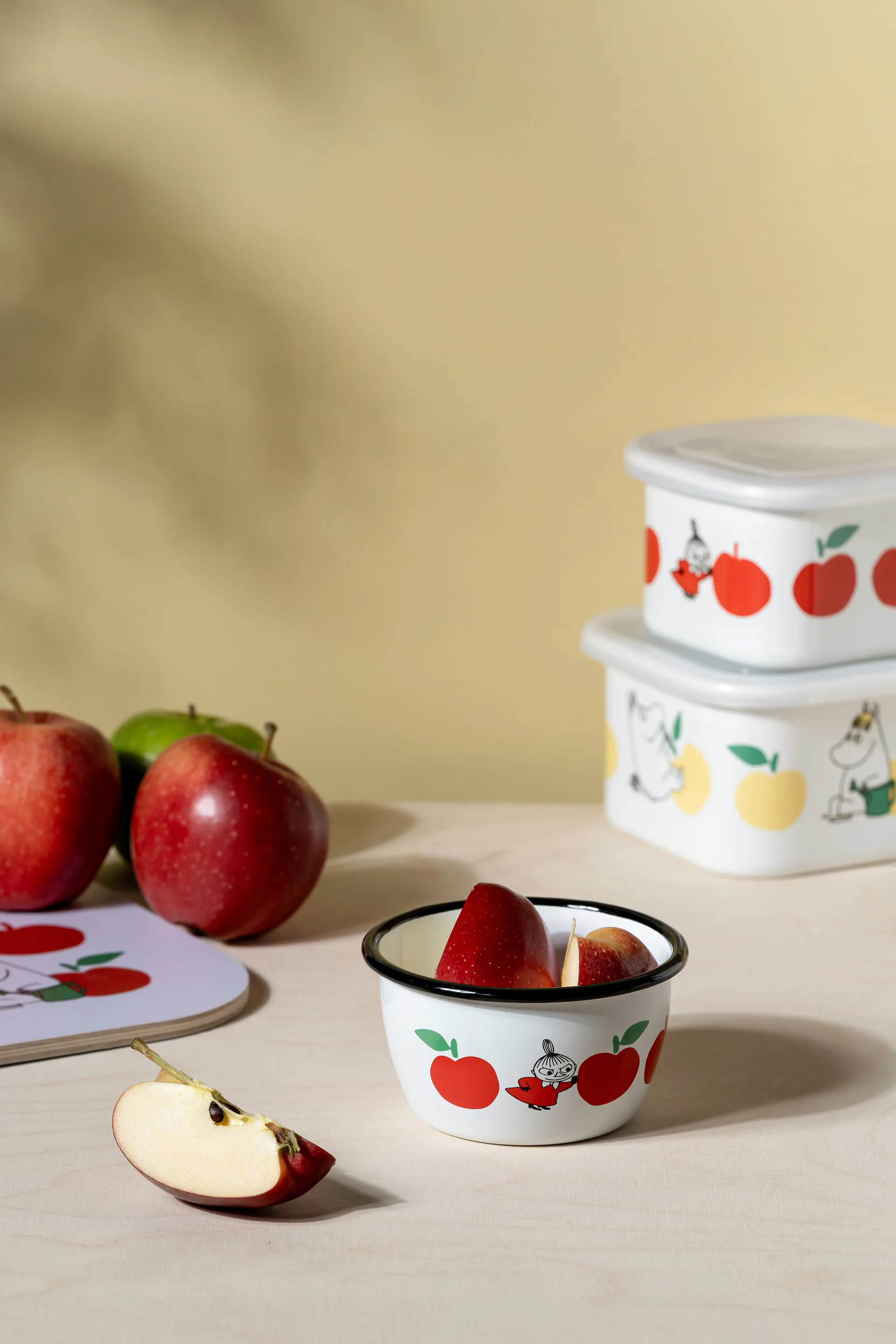 Mummi emaljebolle30 cl, Joyfull Apples-rød Muurla