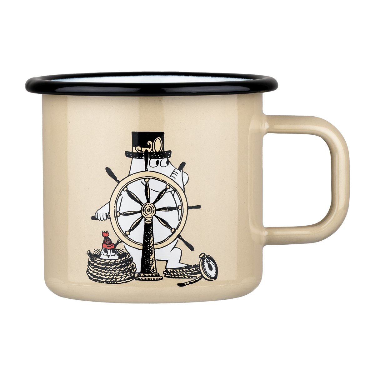 Muurla - Mummi emaljekopp 37 cl oppdageren beige