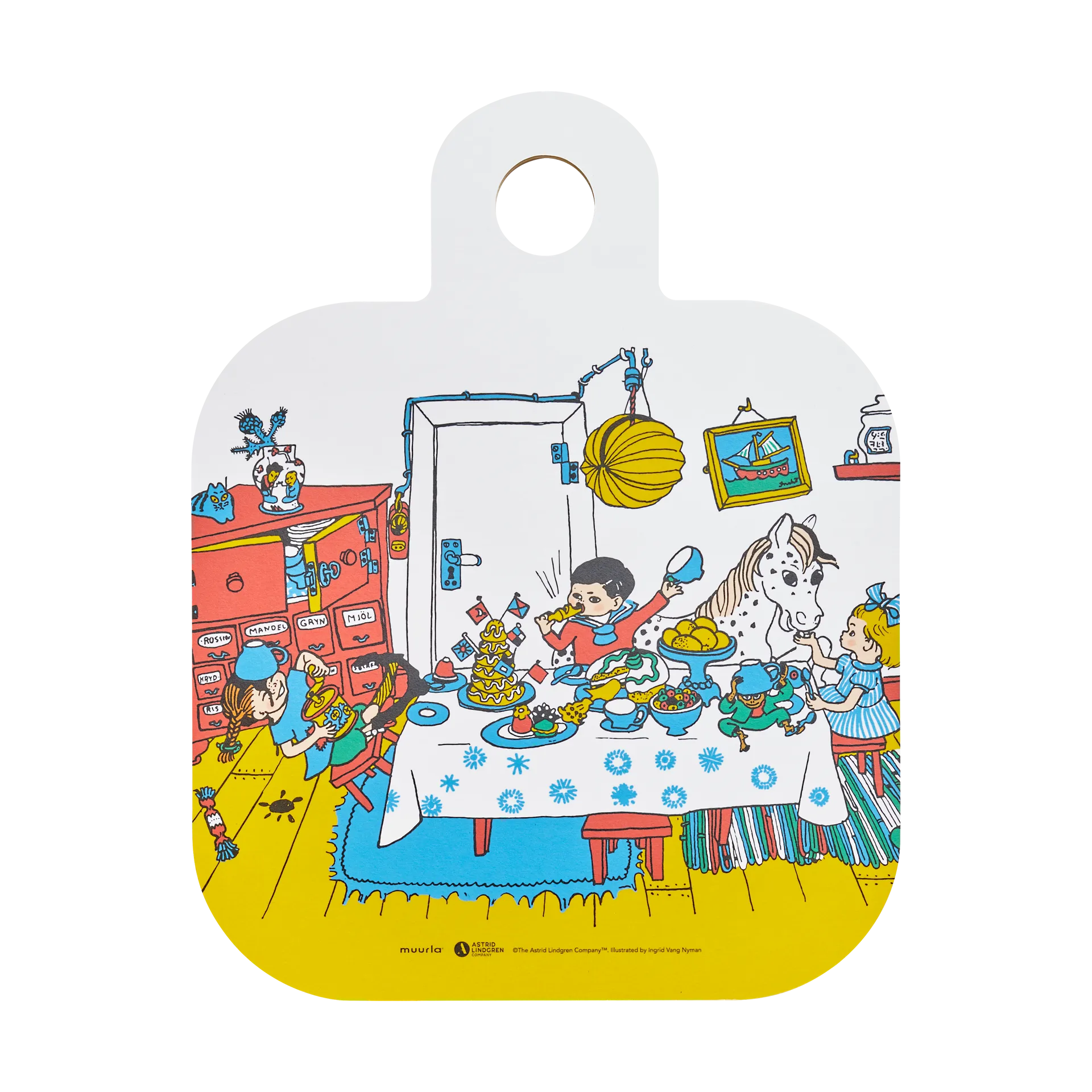 Pippi Chop & Serve skjærebrett 25x32 cm, Villa Villekulla Muurla