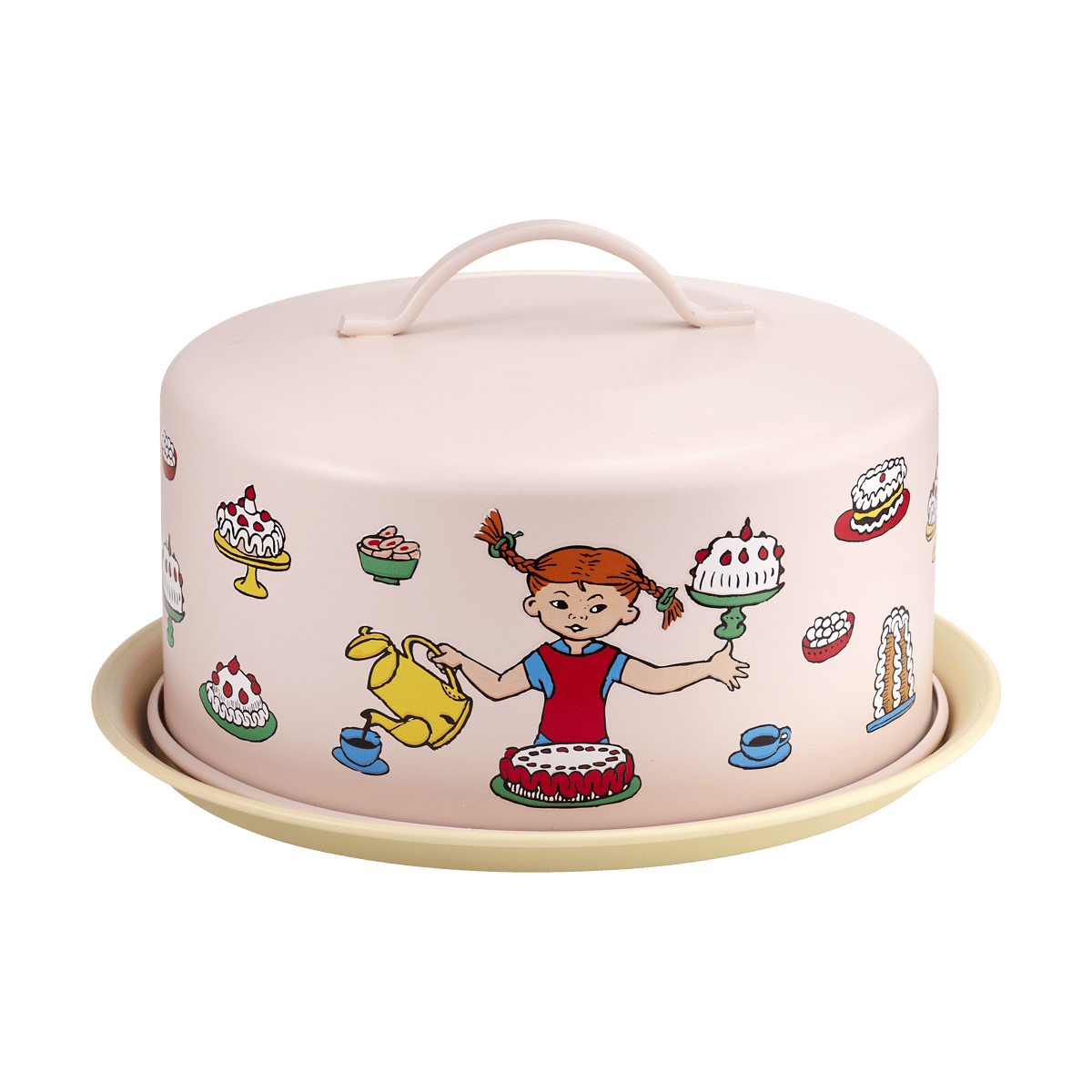 Muurla Pippi kakefat med kuppel Bursdag