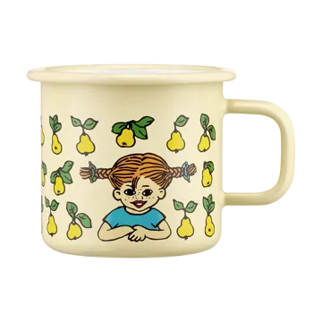 Pippi Långstrump emaljekrus 3,7 dl - Fruits - Muurla