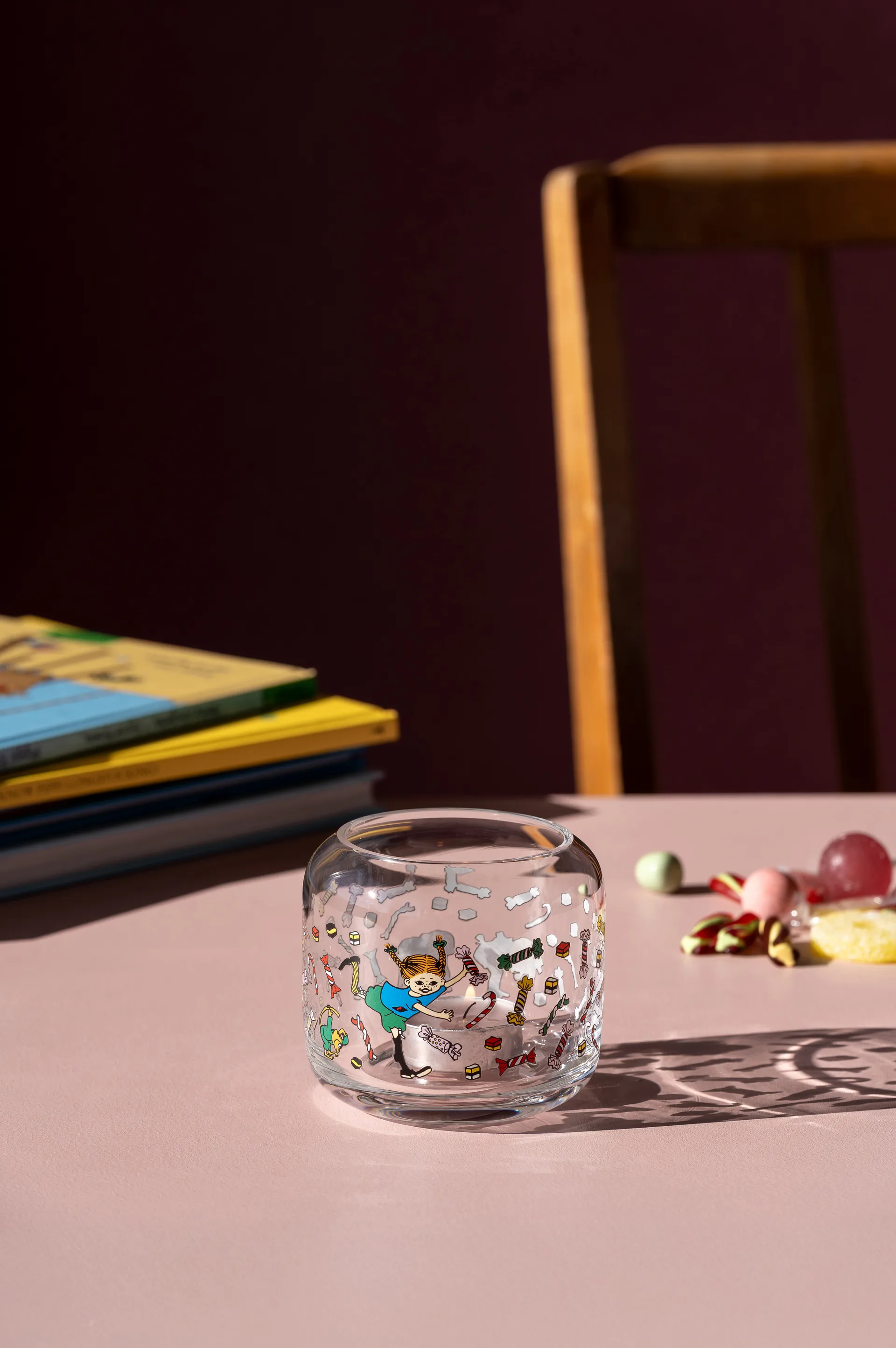 Pippi lyslykt Ø9x8 cm, Candy Muurla