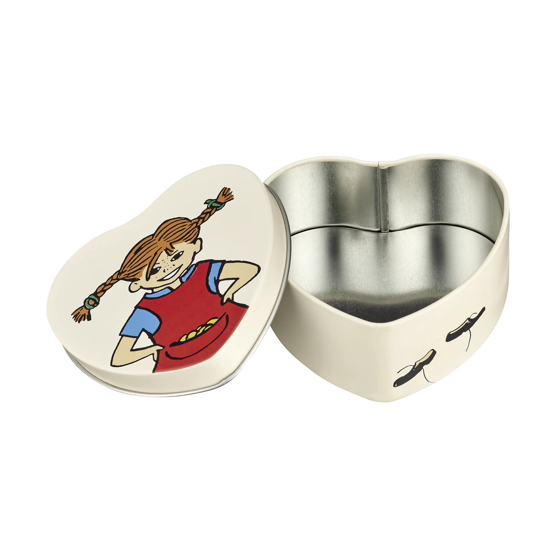 Pippi tinnboks hjerteformet 4x10 cm., Be More Pippi Muurla