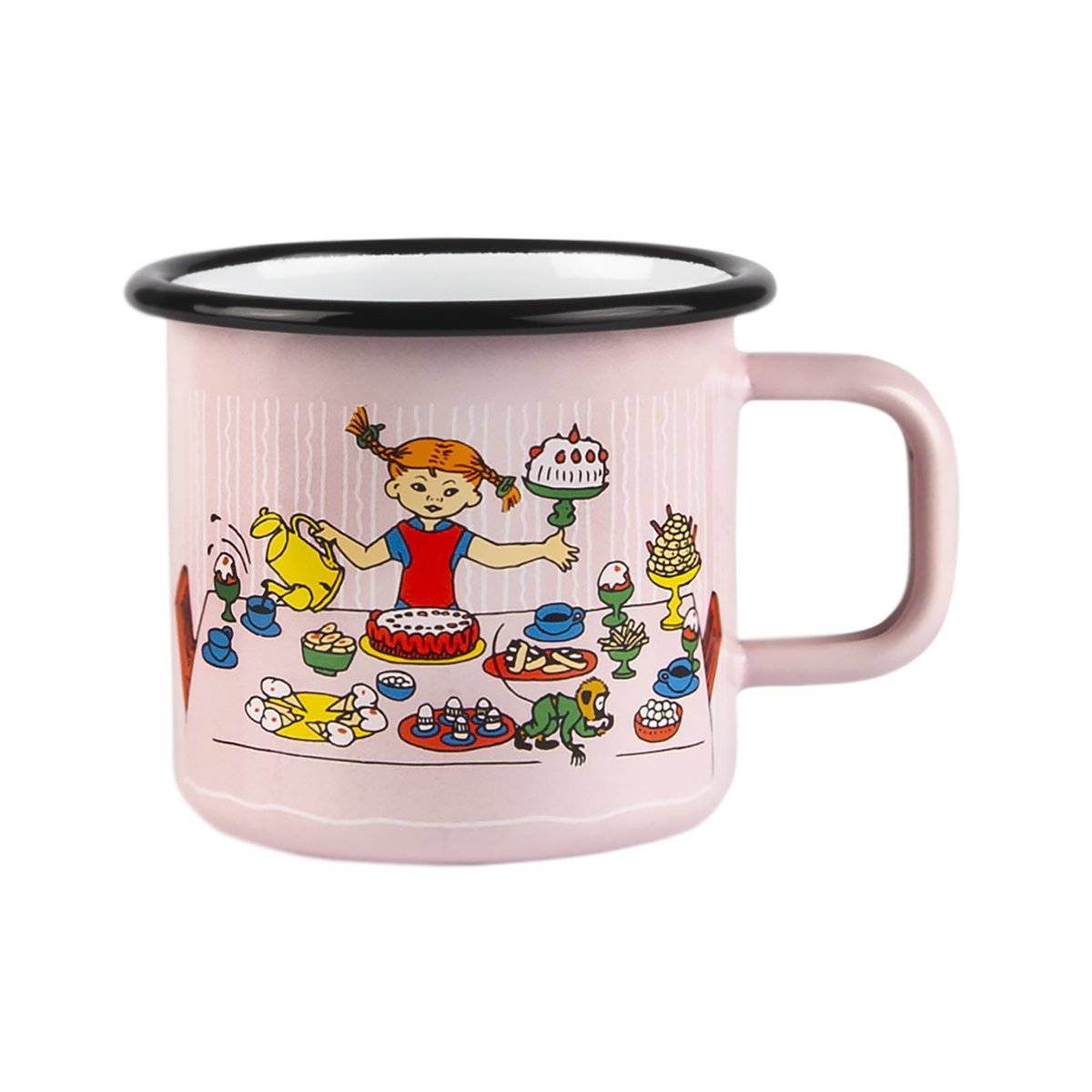Muurla Pippi's birthday emaljekopp 3,7 dl Pink
