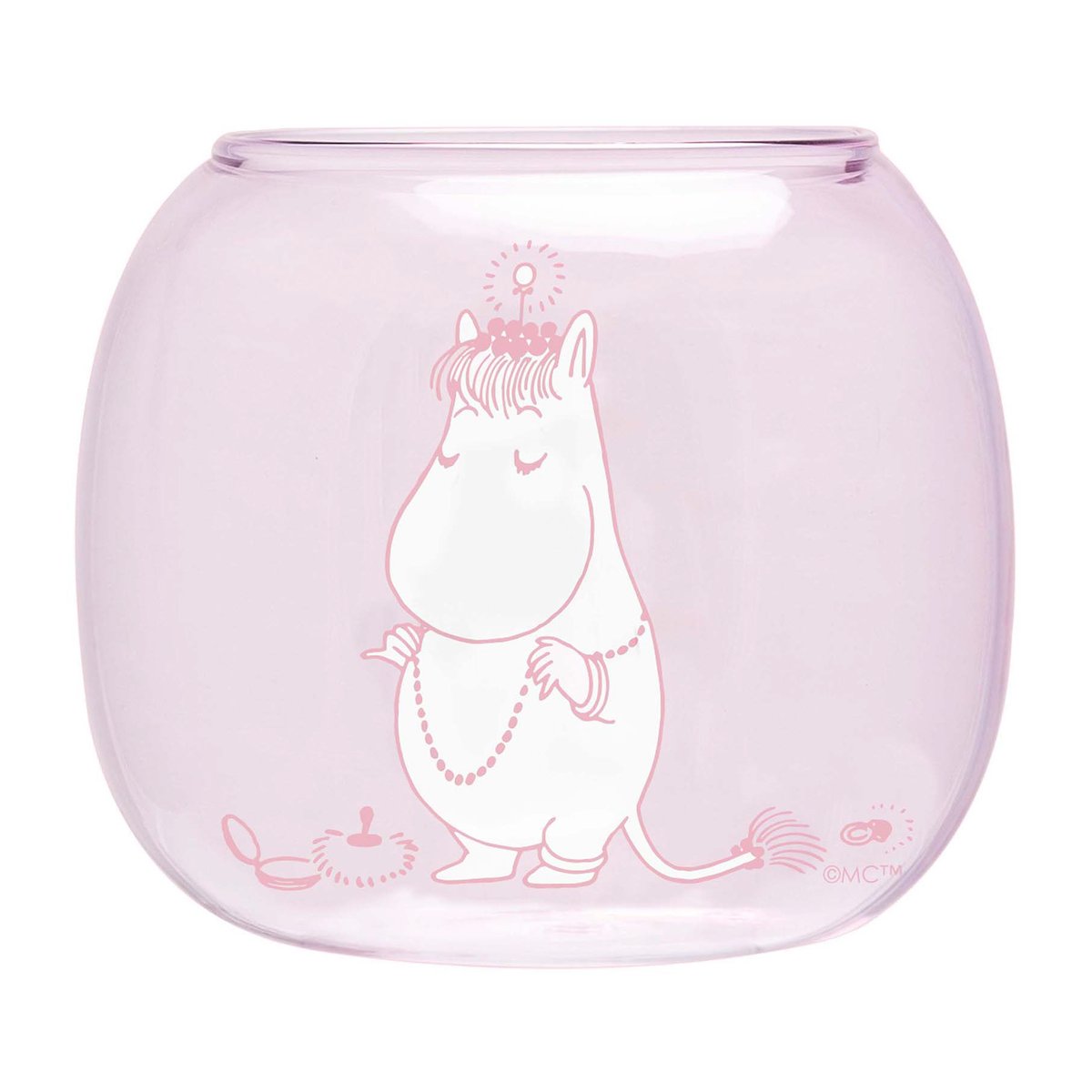 Muurla Snorkfrøken lyslykt/skål Ø 9 cm Pink