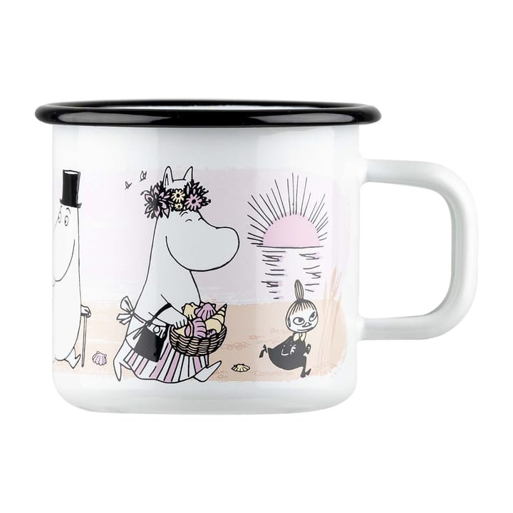 The Beach Retro emaljekopp 37 cl, White Muurla