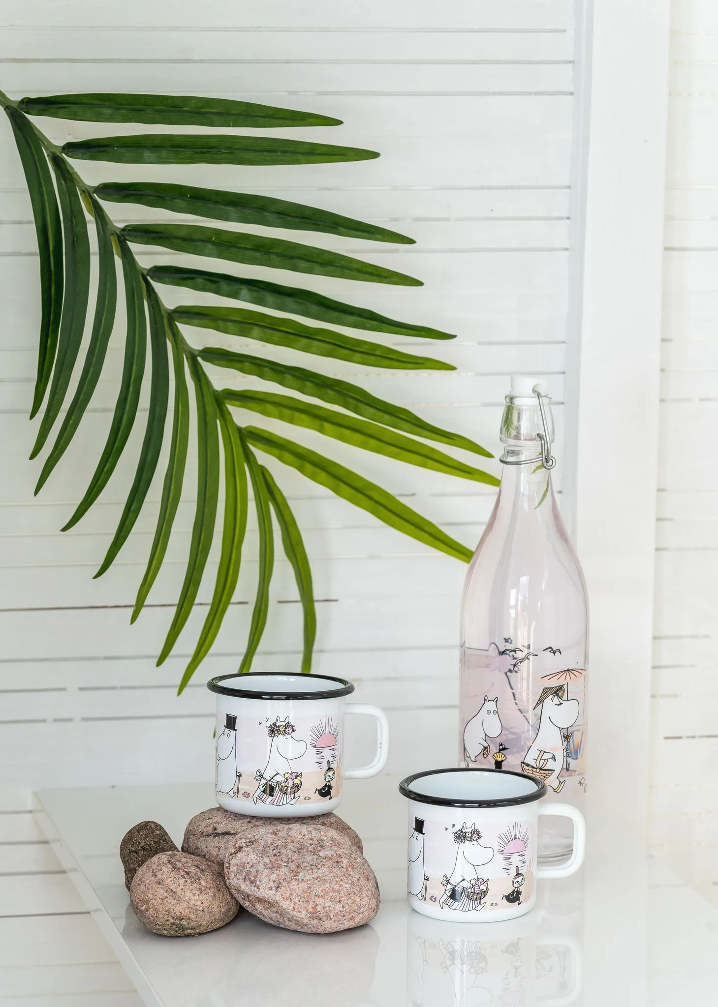 The Beach Retro emaljekopp 37 cl, White Muurla