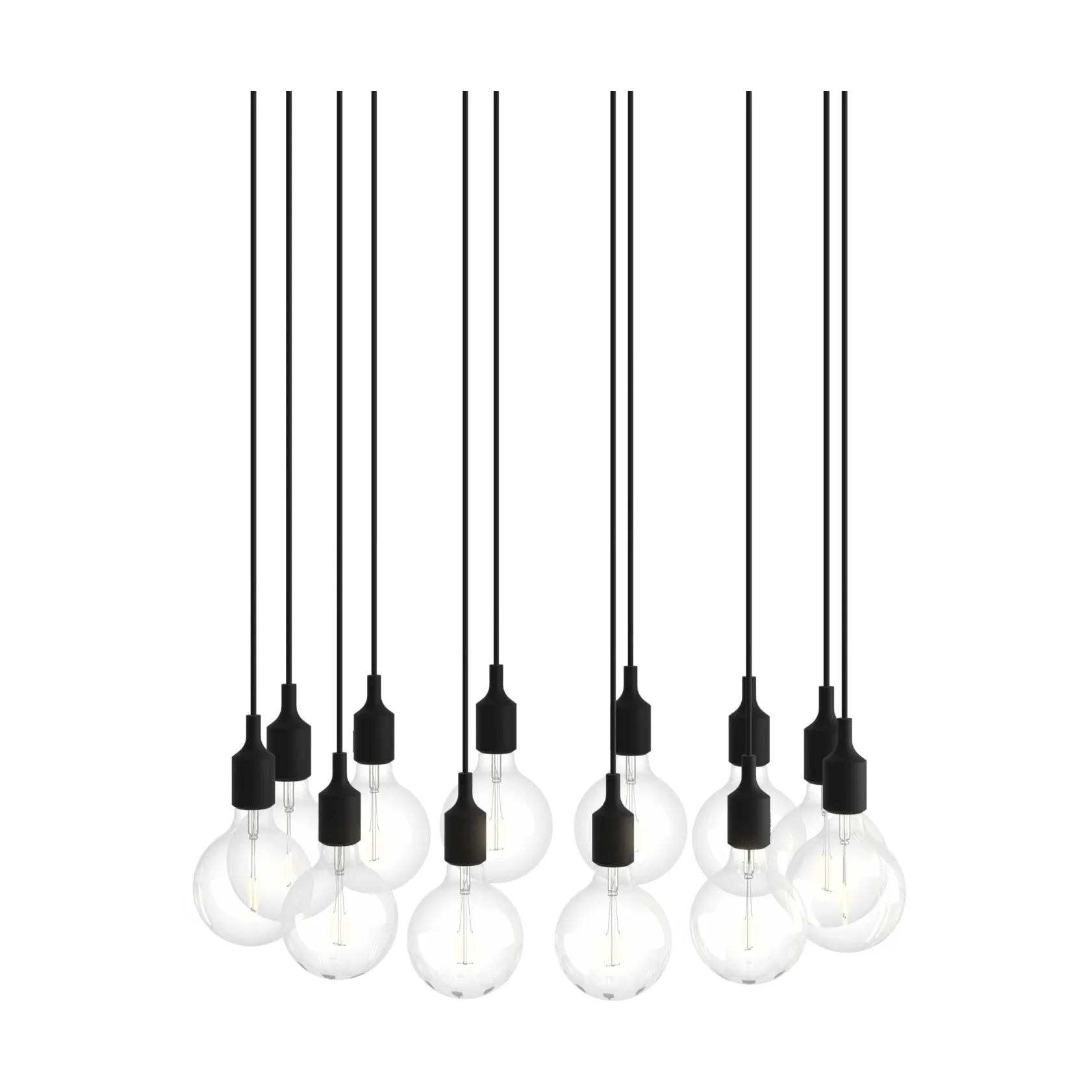 E27 Pendant Cluster 12 pendel lampa, Black Muuto