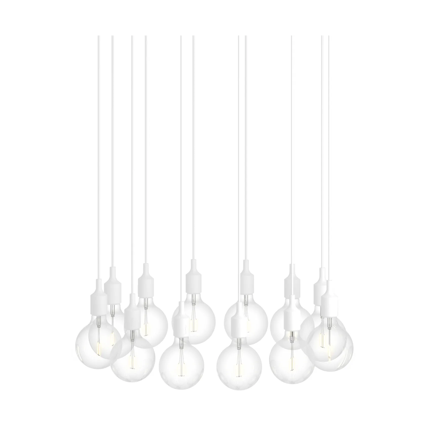 E27 Pendant Cluster 12 pendellampe, Hvit Muuto