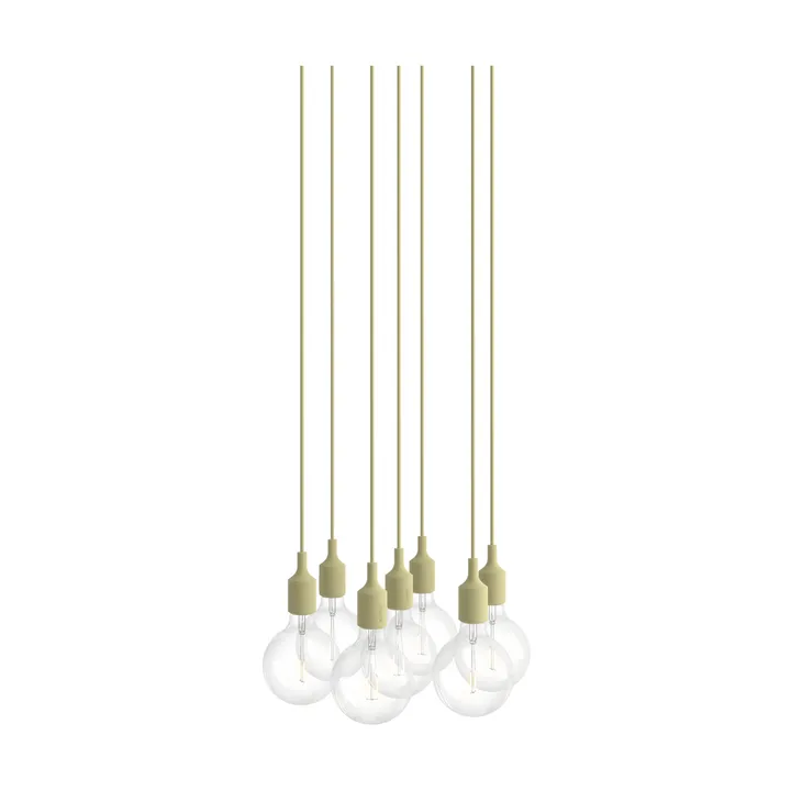 E27 Pendant Cluster 7 pendel lampe - Beige green - Muuto