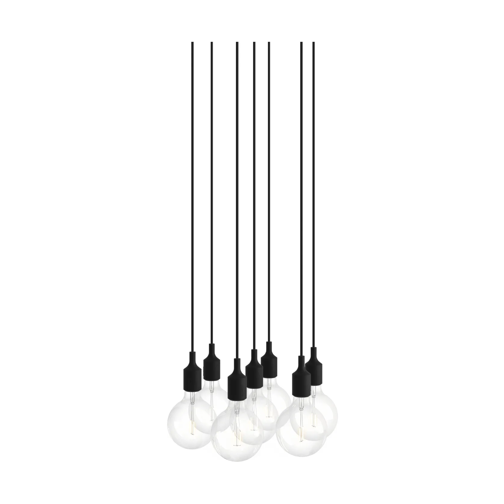 E27 Pendant Cluster 7 pendel lampe, Black Muuto