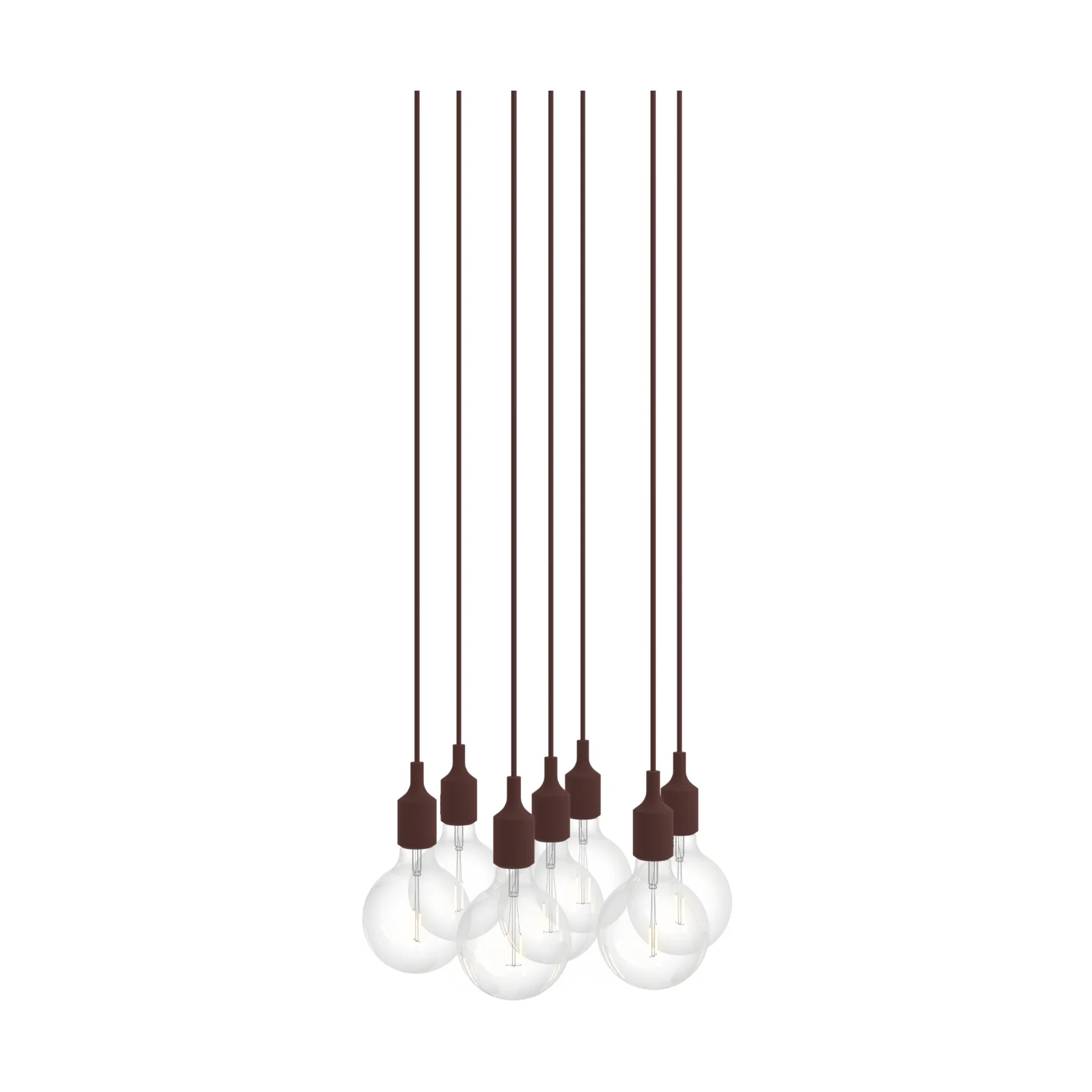 E27 Pendant Cluster 7 pendel lampe, Dyp rød Muuto
