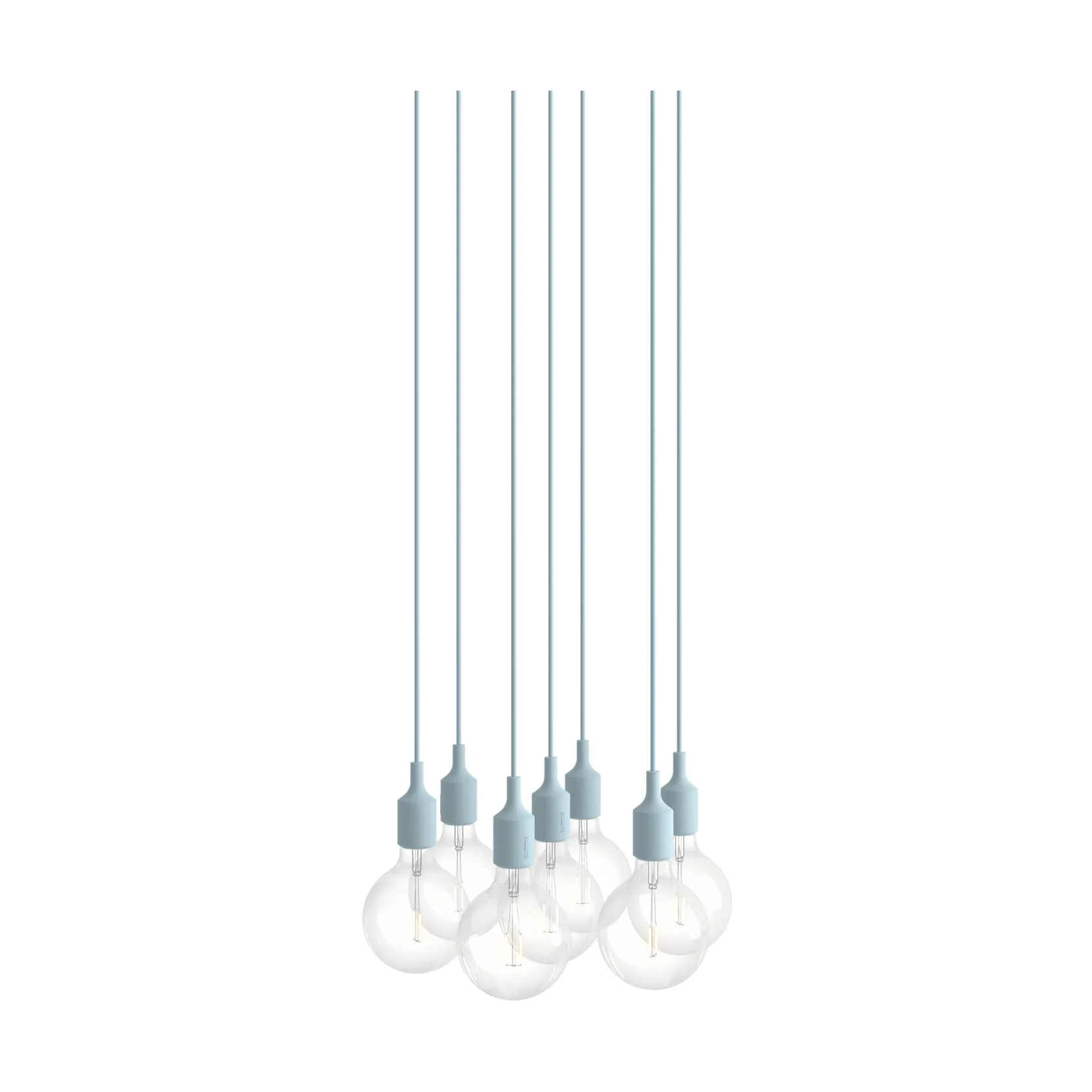 E27 Pendant Cluster 7 pendel lampe, Light blue Muuto