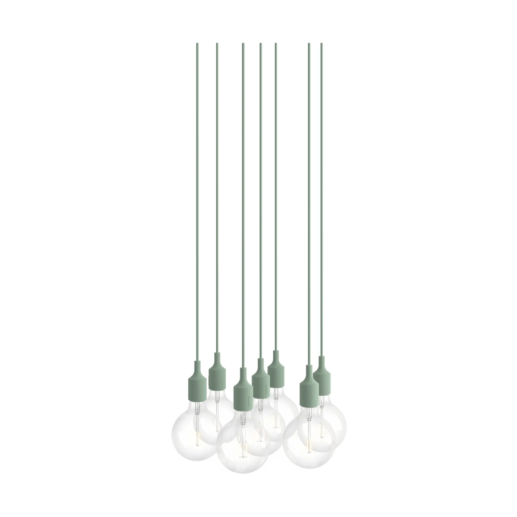 E27 Pendant Cluster 7 pendel lampe, Lysegrønn Muuto