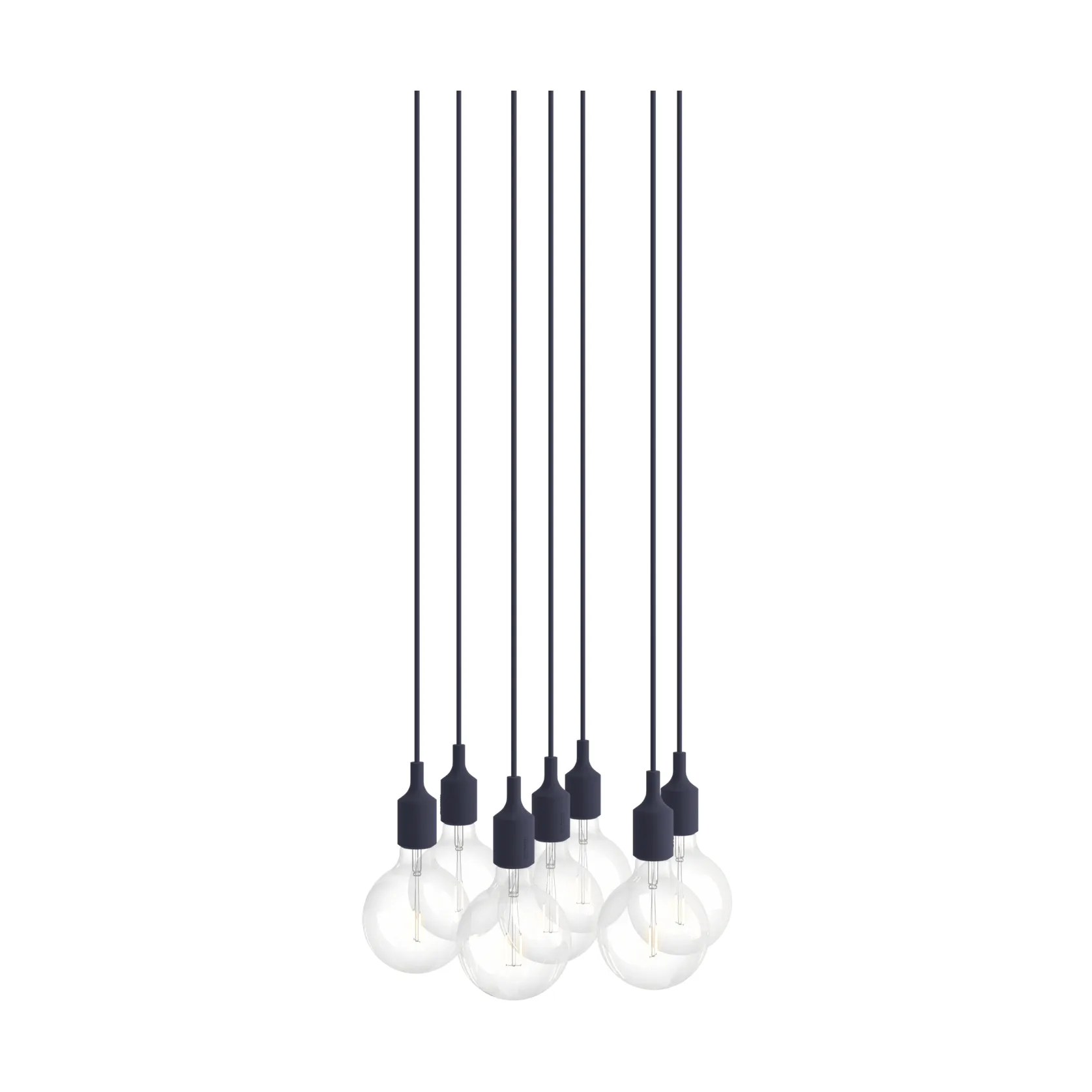 E27 Pendant Cluster 7 pendel lampe, Midnight blue Muuto