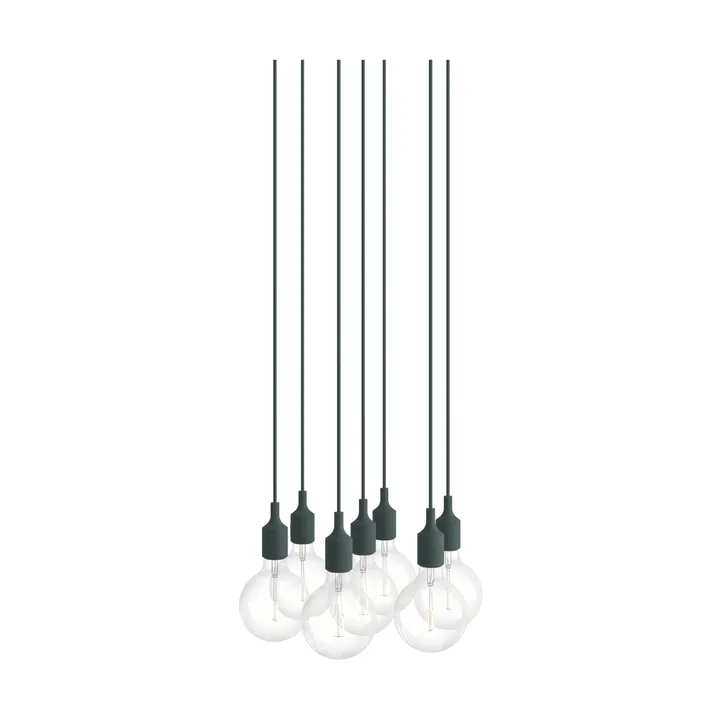 E27 Pendant Cluster 7 pendel lampe - Mørk grønn - Muuto