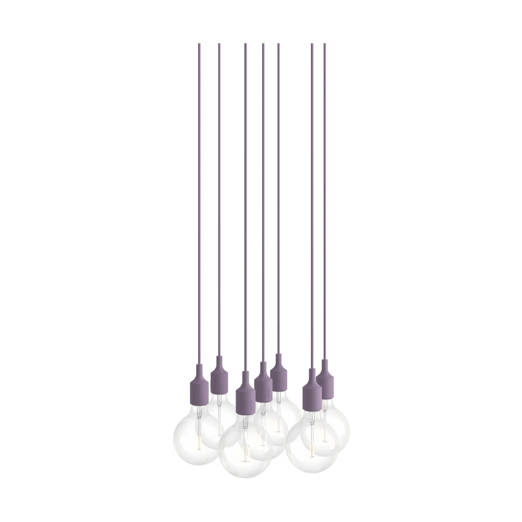 E27 Pendant Cluster 7 pendellampe, Dusty lilac Muuto