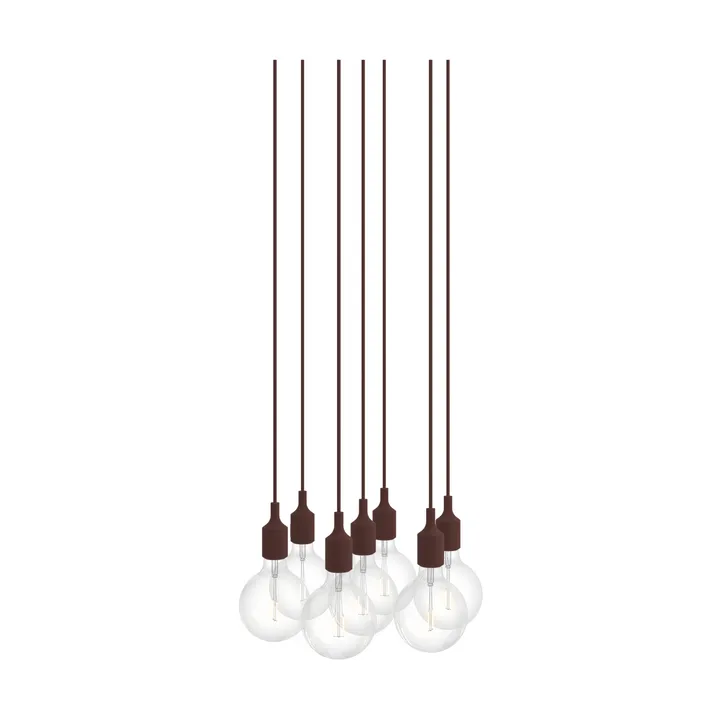 E27 Pendant Cluster 7 pendellampe - Dyp rød - Muuto