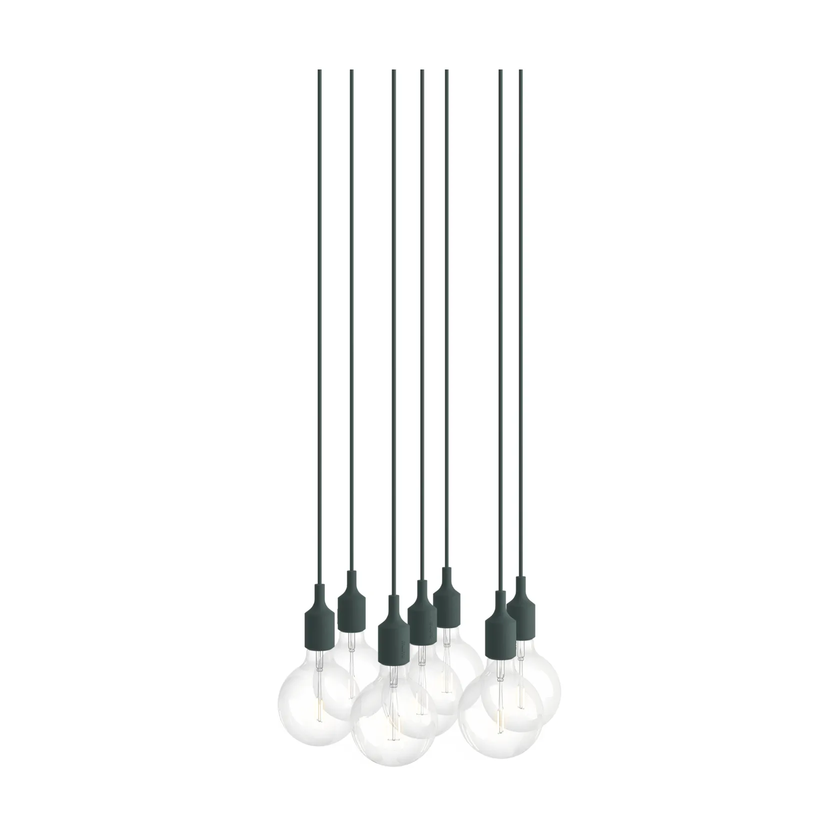 E27 Pendant Cluster 7 pendellampe, Mørk grønn Muuto
