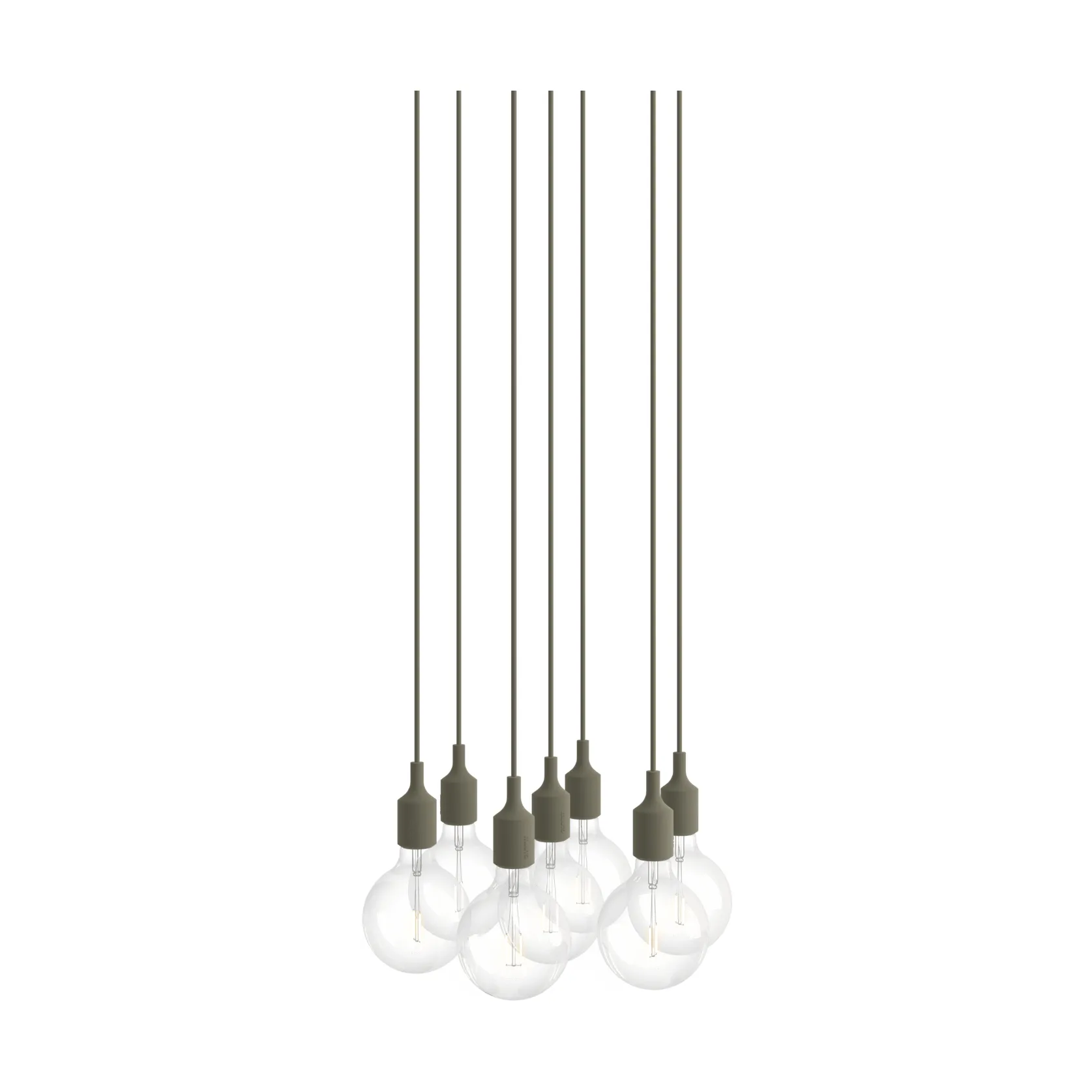 E27 Pendant Cluster 7 pendellampe, Oliven Muuto