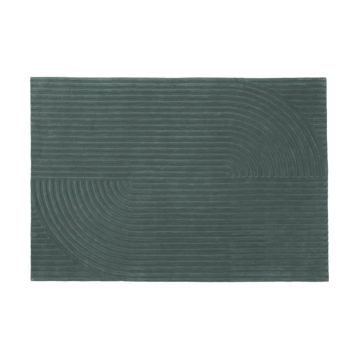 Relevo Rug Quattro ullteppe - Dark green, 170x240 cm - Muuto