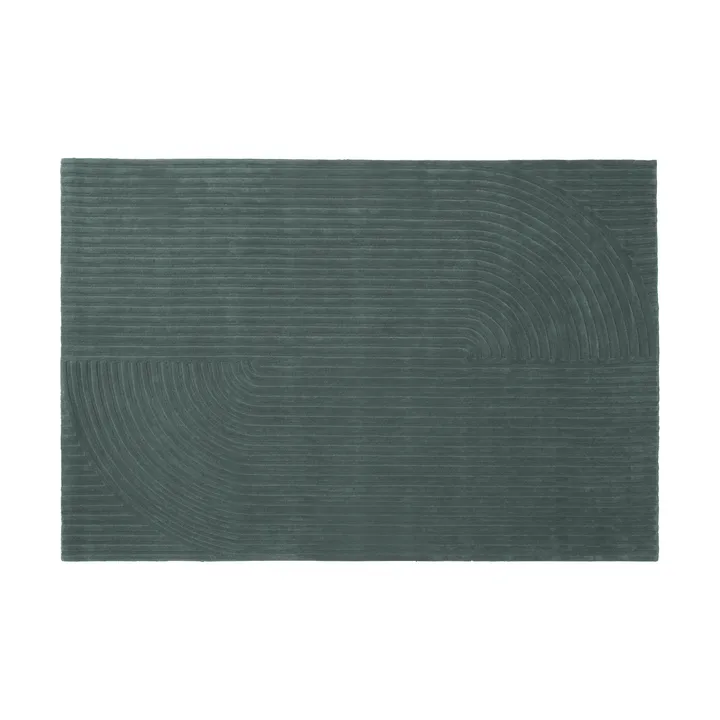 Relevo Rug Quattro ullteppe - Dark green, 200x300 cm - Muuto