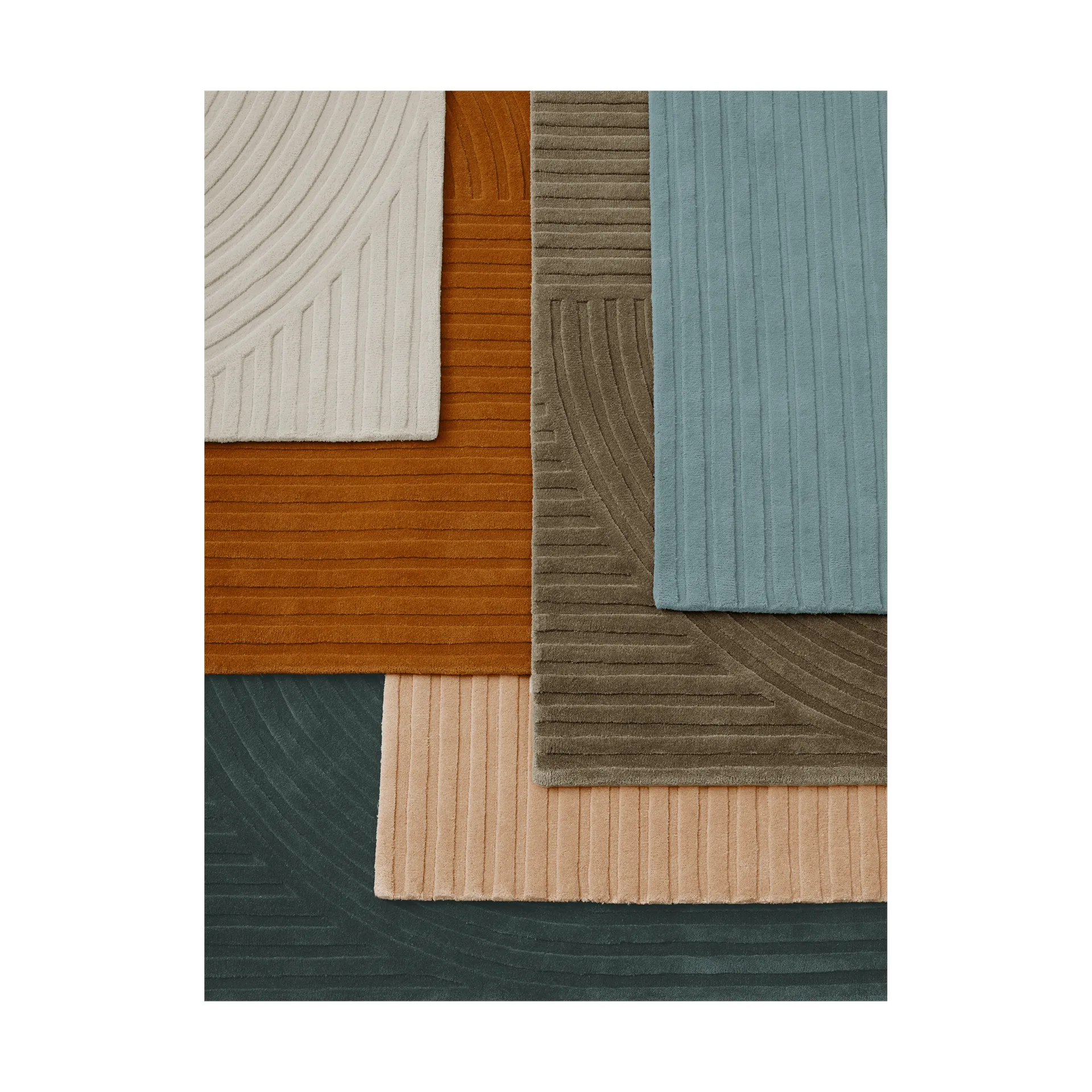 Relevo Rug Quattro ullteppe, Dark green, 200x300 cm Muuto
