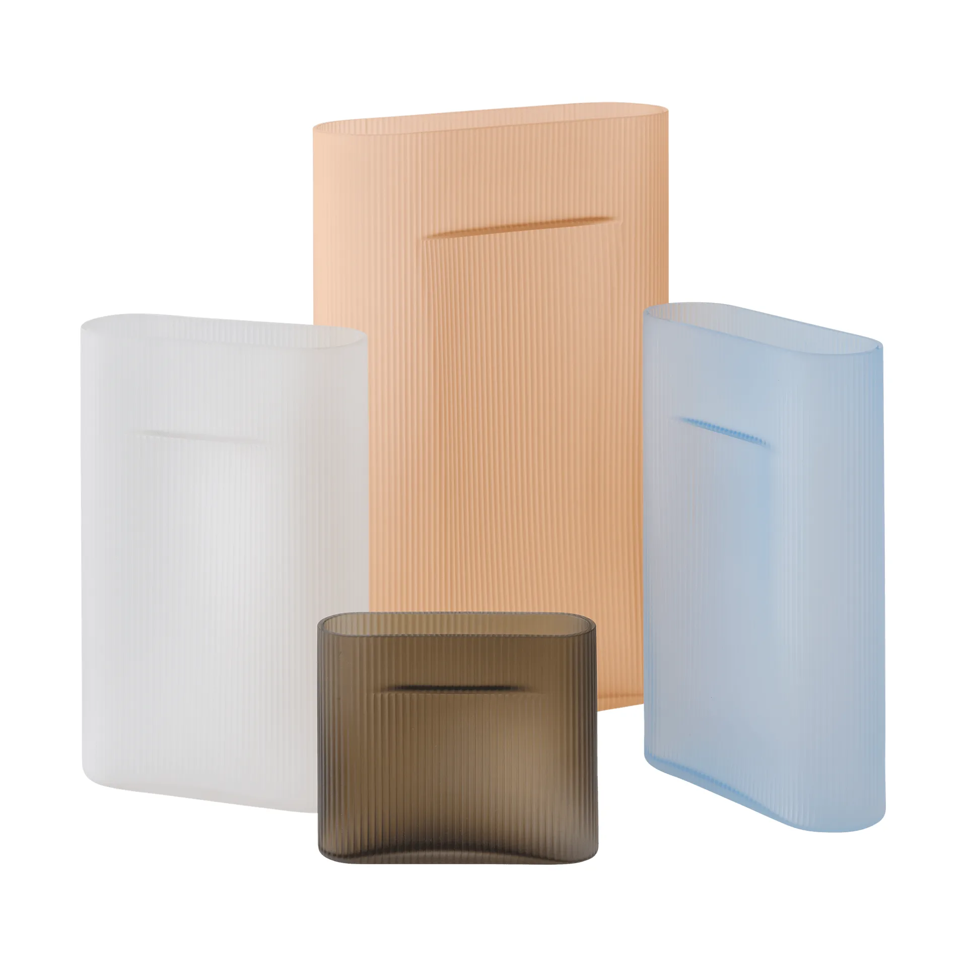 Ridge vase frostat glass 16,5 cm, Lyseoransje Muuto