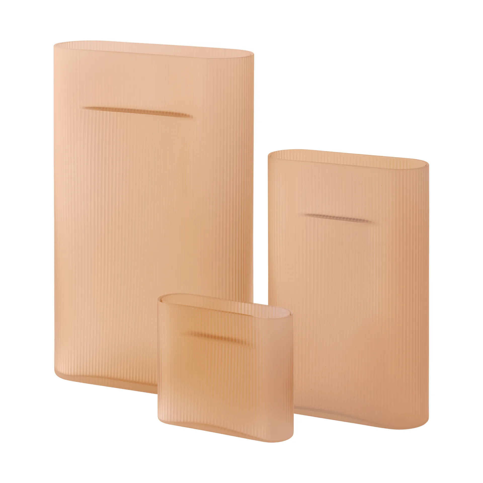 Ridge vase frostat glass 48,5 cm, Lyseoransje Muuto