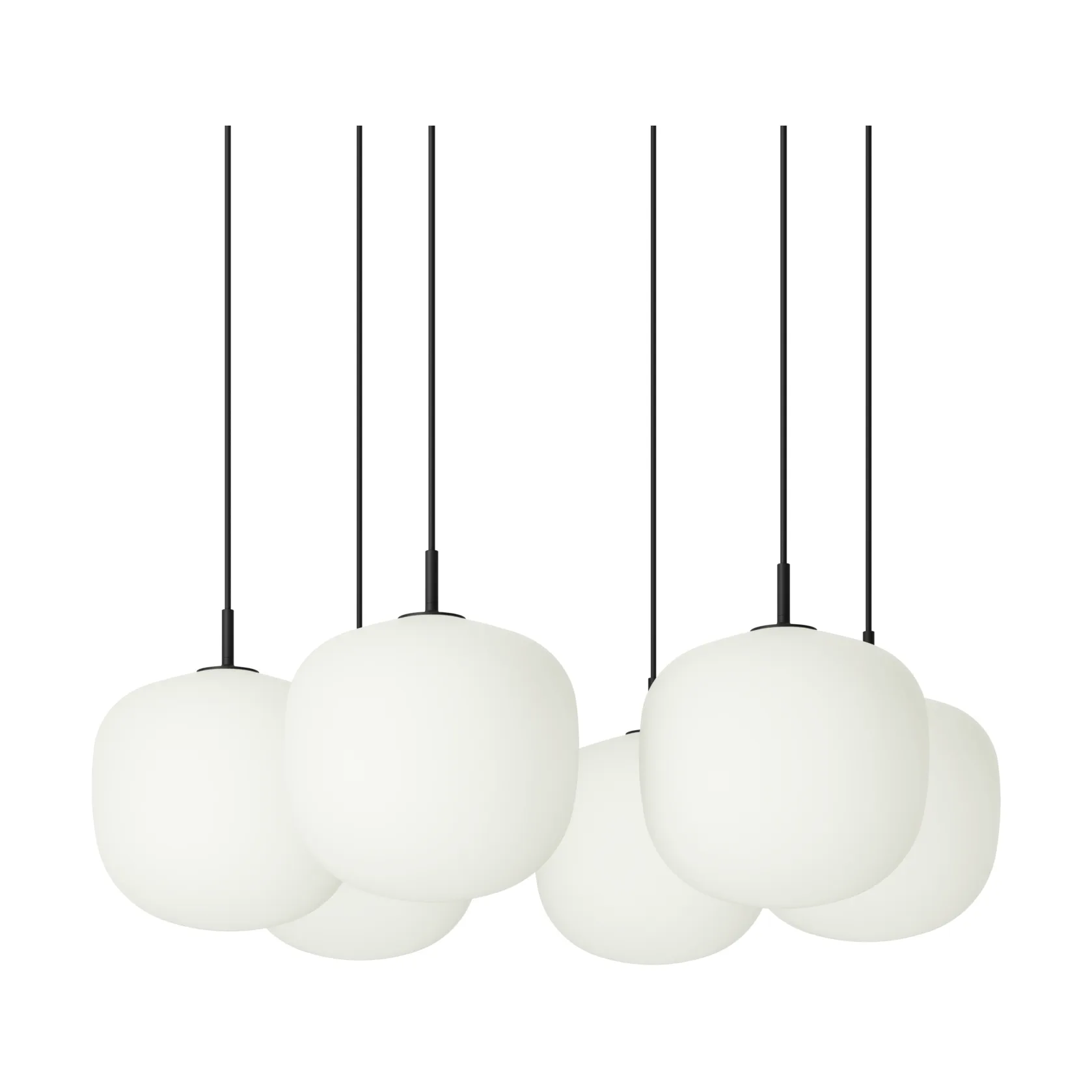 Rime Pendant Cluster 6 pendel, Black, Ø25 cm Muuto