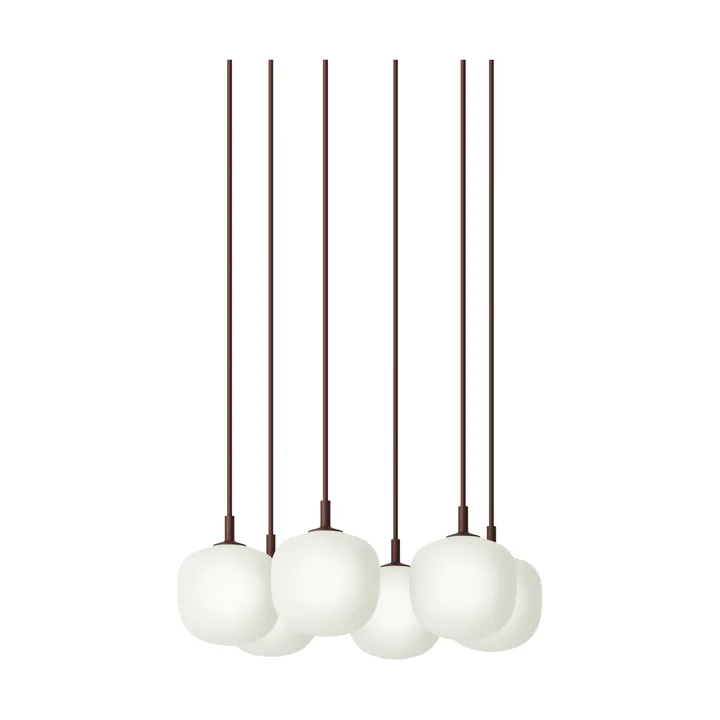 Rime Pendant Cluster 6 pendel - Dyp rød, Ø12 cm - Muuto