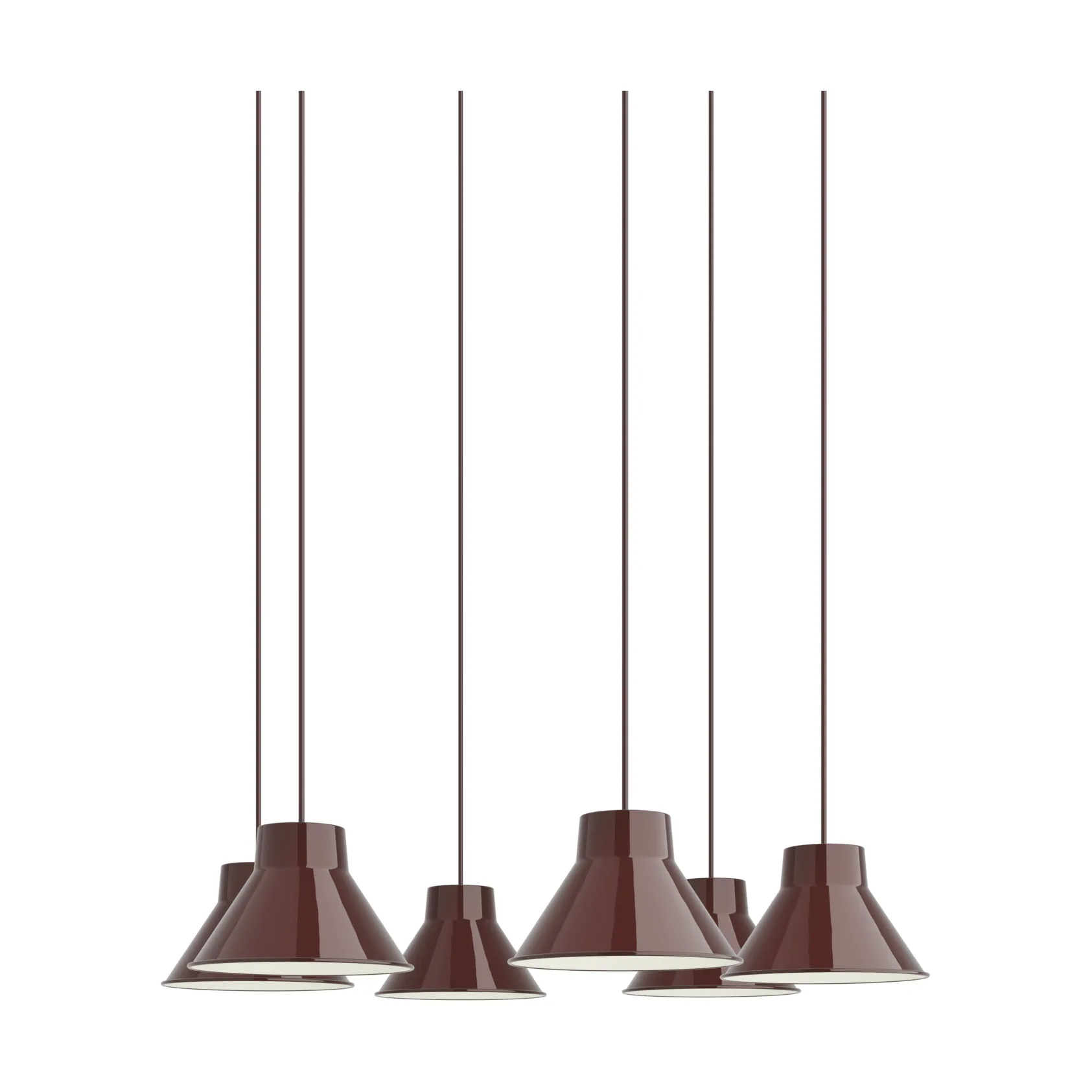 Top Pendant Cluster 6 pendellampe, Dyp rød, Ø21 cm Muuto