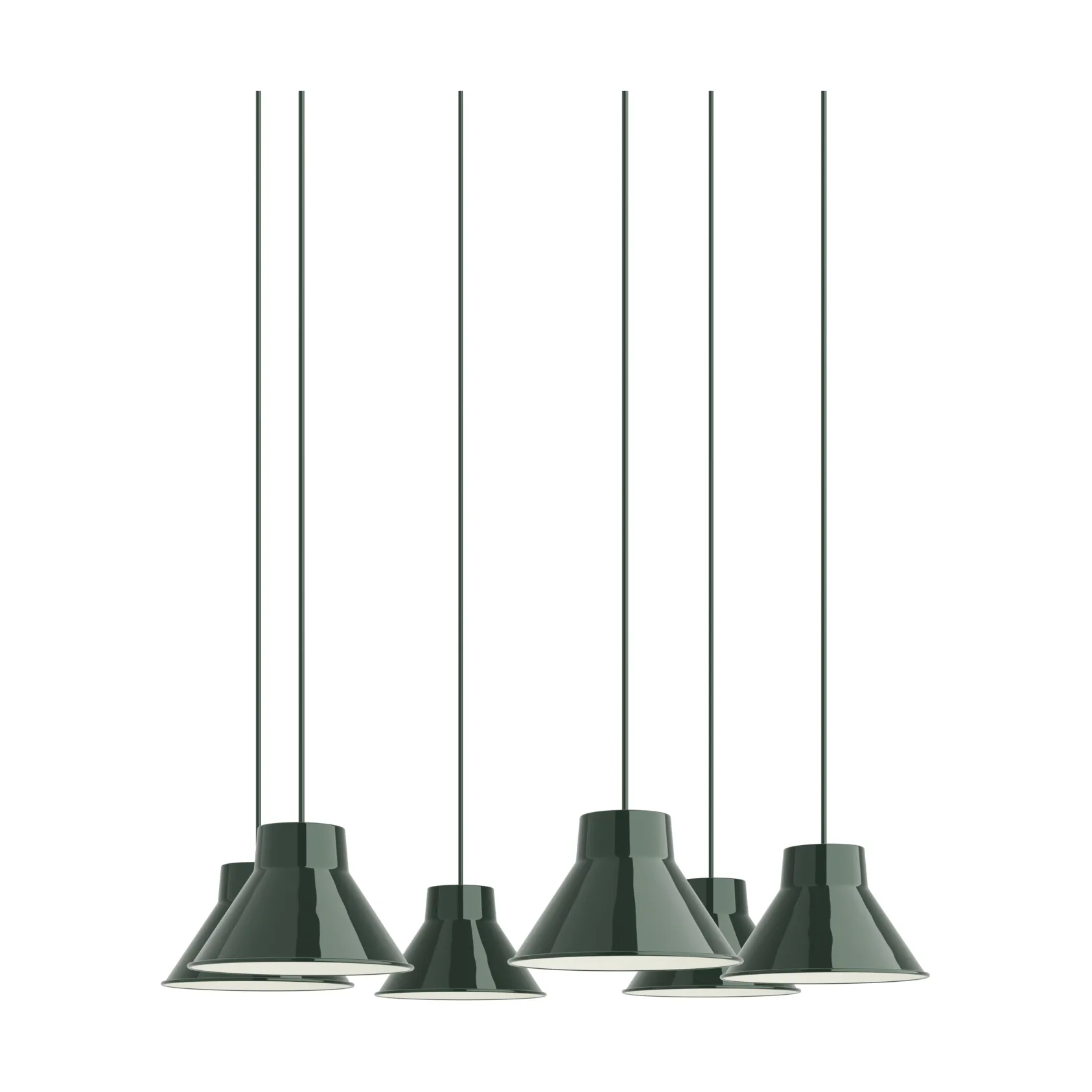 Muuto Top Pendant Cluster 6 pendellampe Mørkegrønn, Ø21 cm
