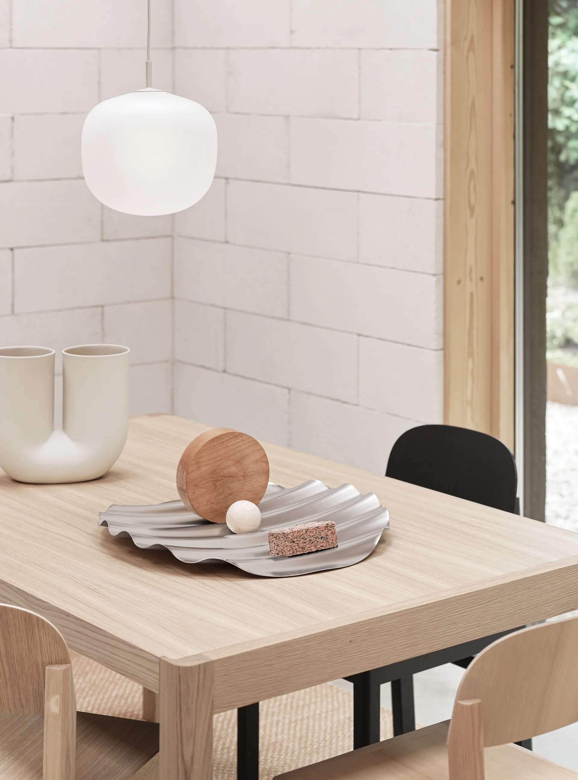 Wave brett Ø 50 cm, Rustfritt stål Muuto