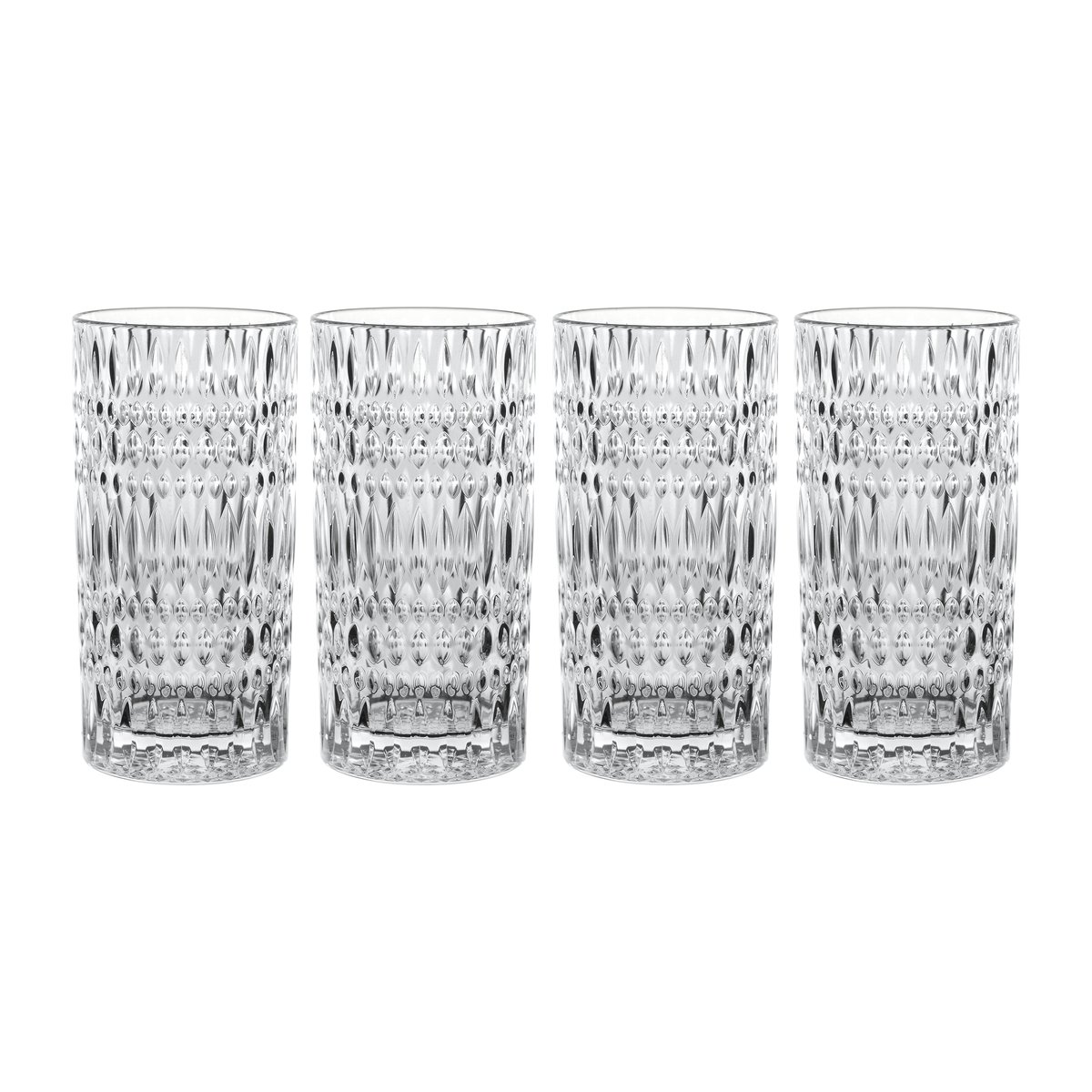 Ethno longdrinkglass 43,4 cl 4-pakning Klar