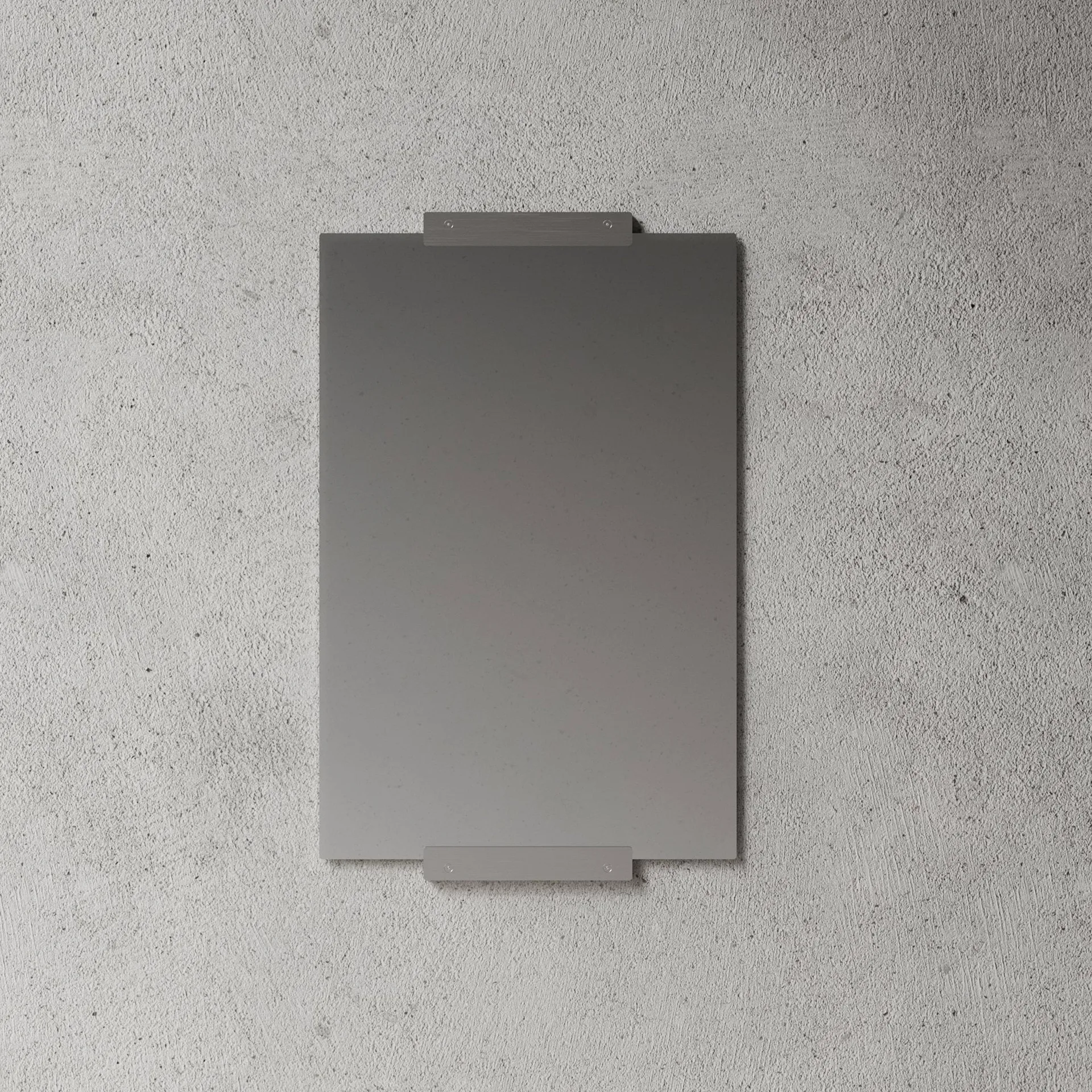 Nichba veggspeil, Børstet rustfritt stål, 70x50 cm Nichba