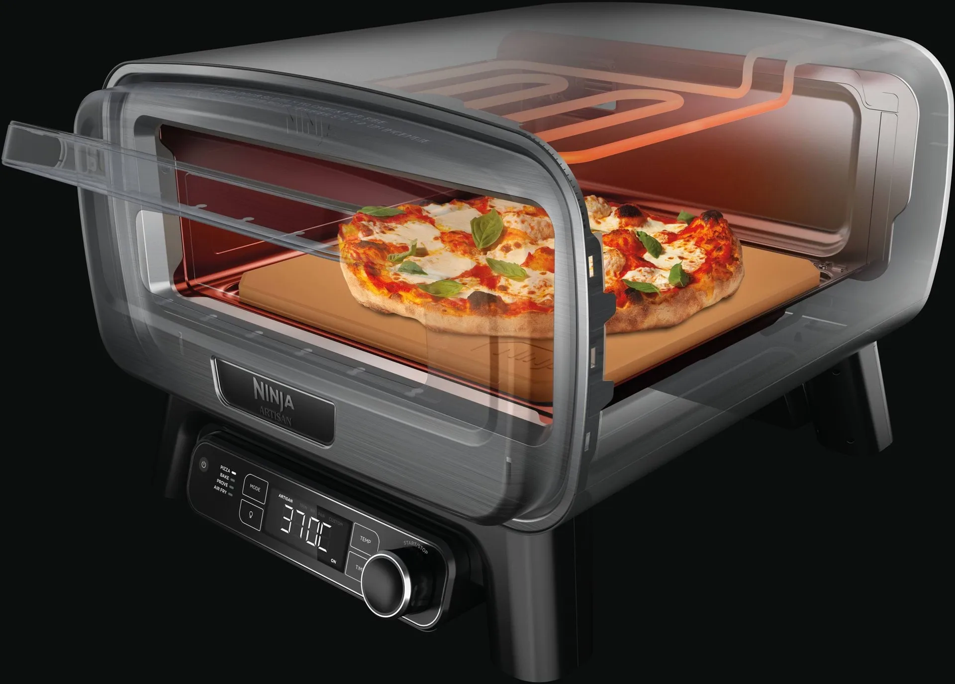 Ninja Artisan Electric pizzaovn og airfryer, Black Ninja