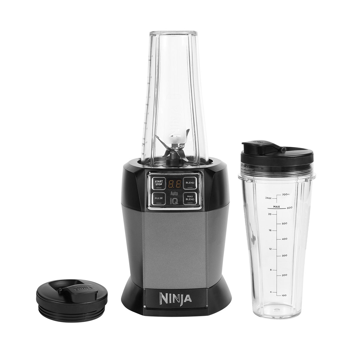 Ninja BN495, 0,7 l, Pulsfunksjon, Isknusing, 1,5 m, 1000 W, Antrasitt, Sort, Grå