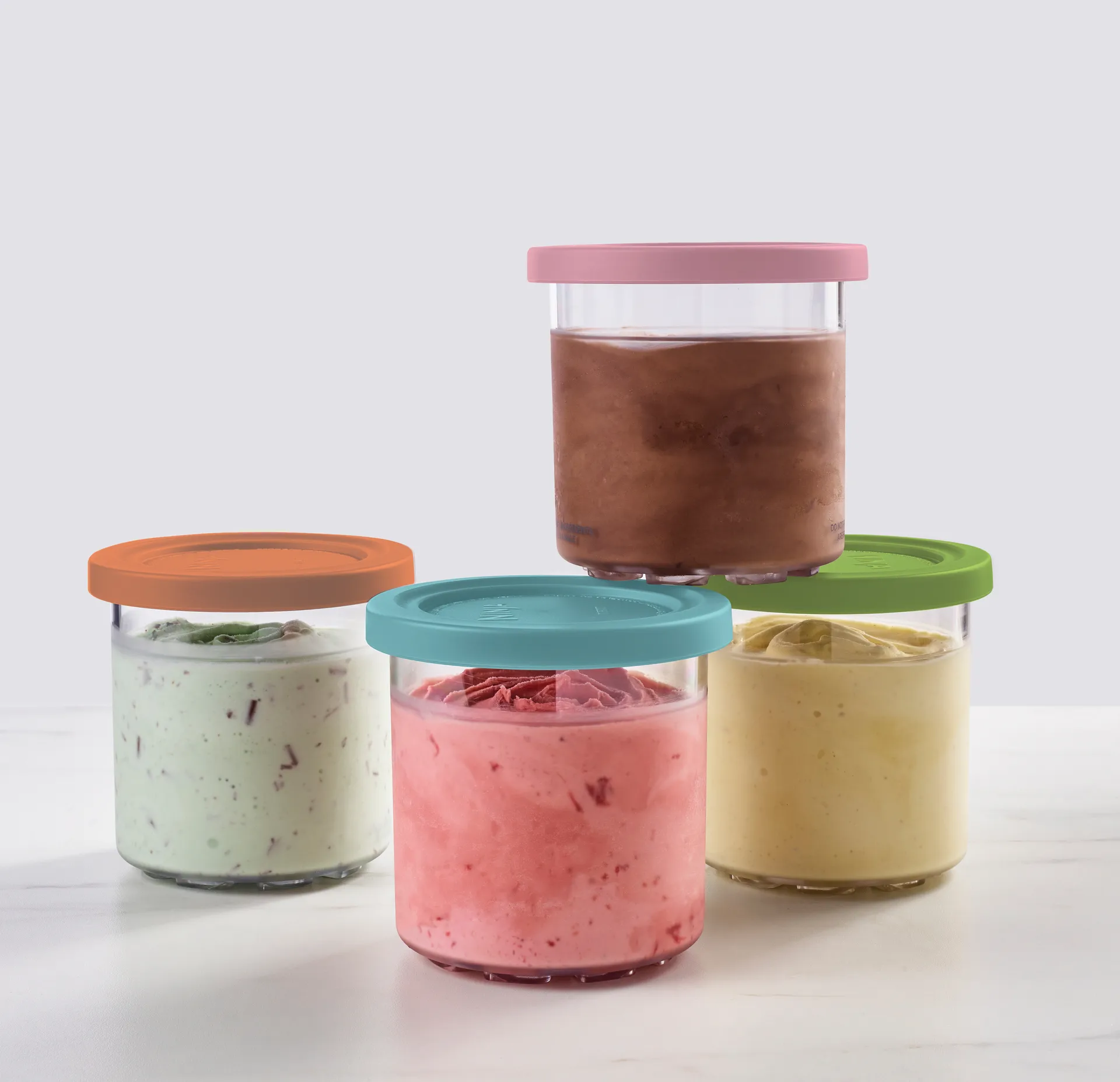 Ninja CREAMi 4 ekstra kopper 470 ml for NC300EU, Blå/rosa/grønn/brun Ninja