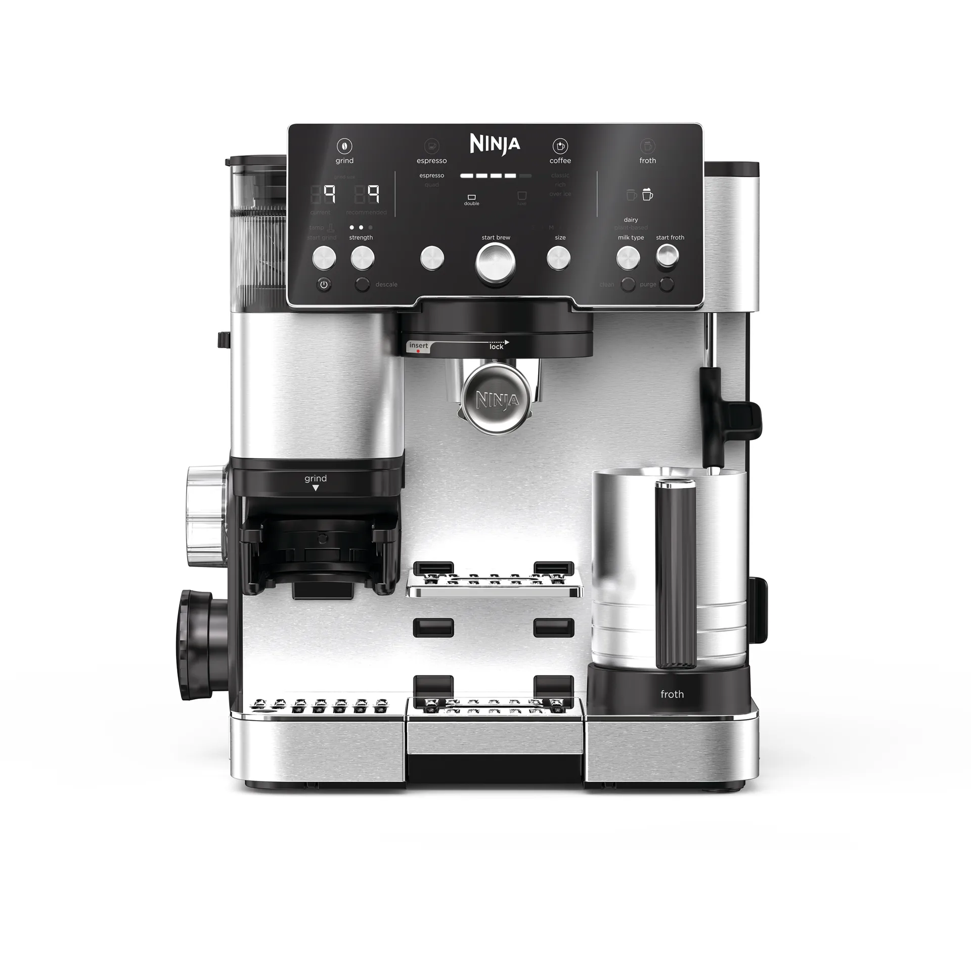 Ninja Luxe™ café essential 2-i-1 espressomaskin, Stainless steel Ninja