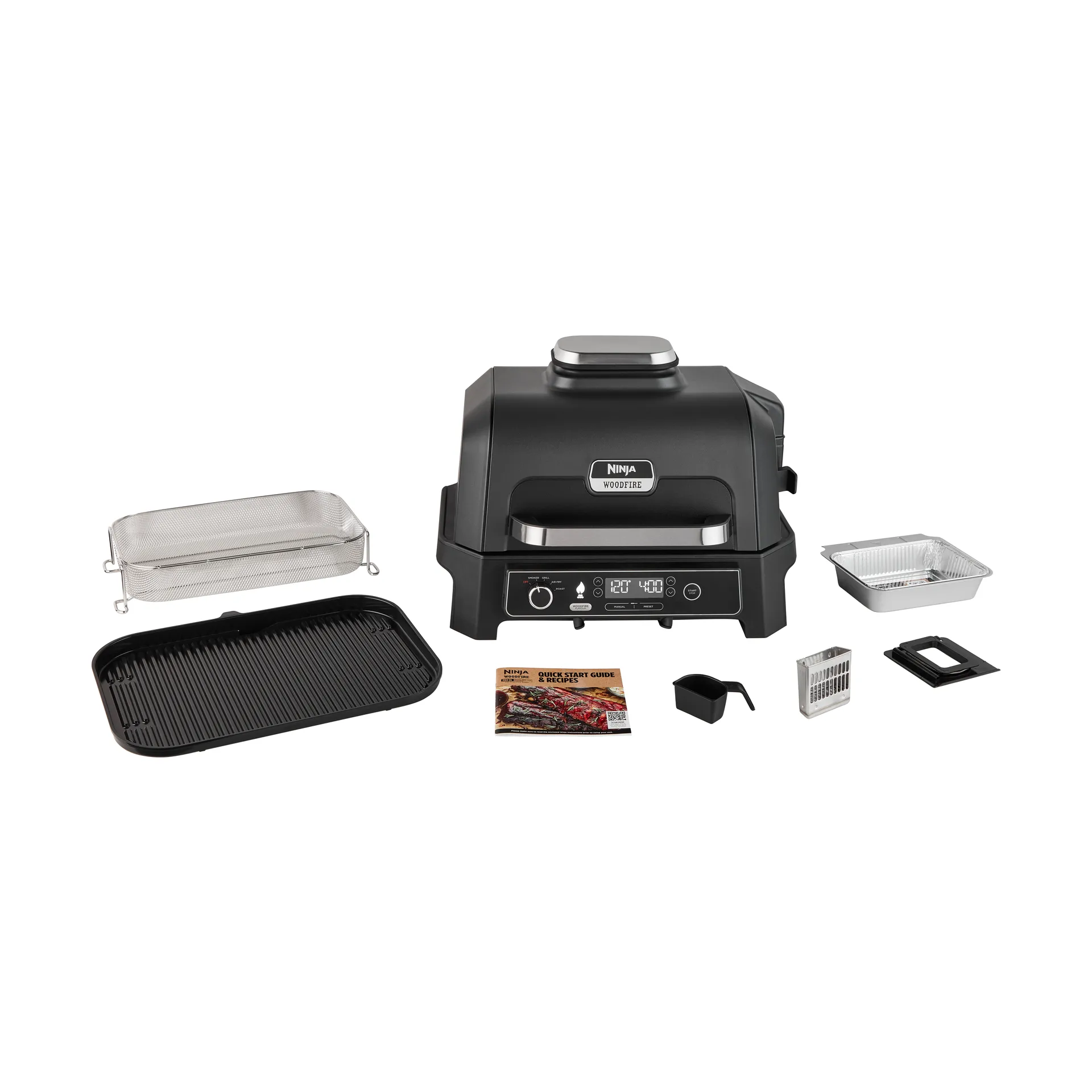 Ninja Woodfire elektrisk grill OG850EU smart cook system, Svart Ninja