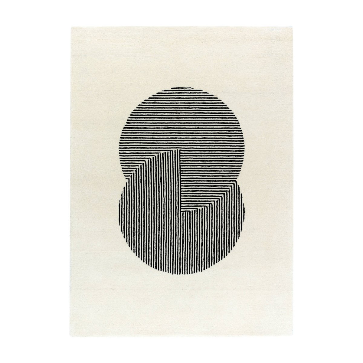 NJRD Circles ullteppe naturhvit 170x240 cm