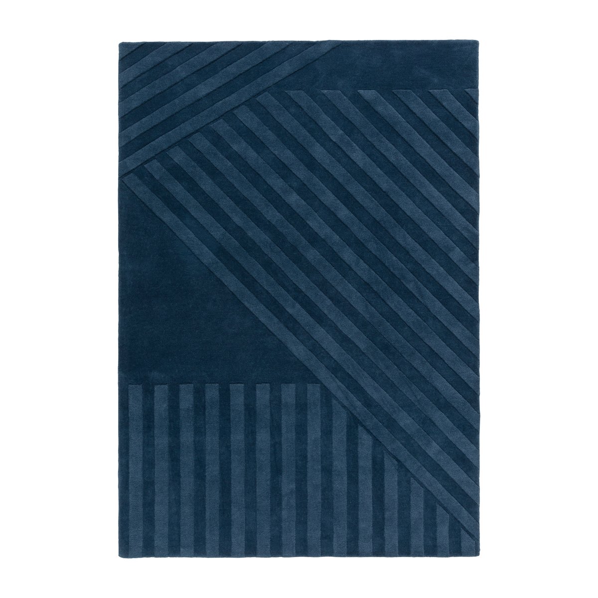NJRD Levels ullteppe stripes blå 170 x 240 cm