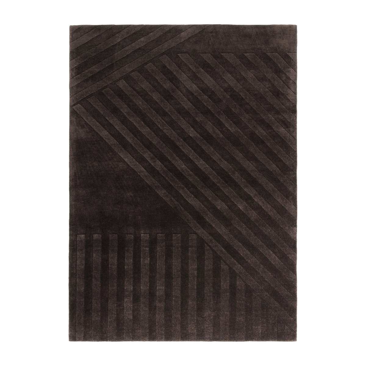 NJRD Levels ullteppe stripes brun 200 x 300 cm