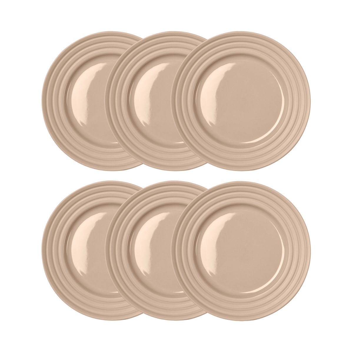 NJRD Lines tallerken Ø21 cm 6-stk. Beige