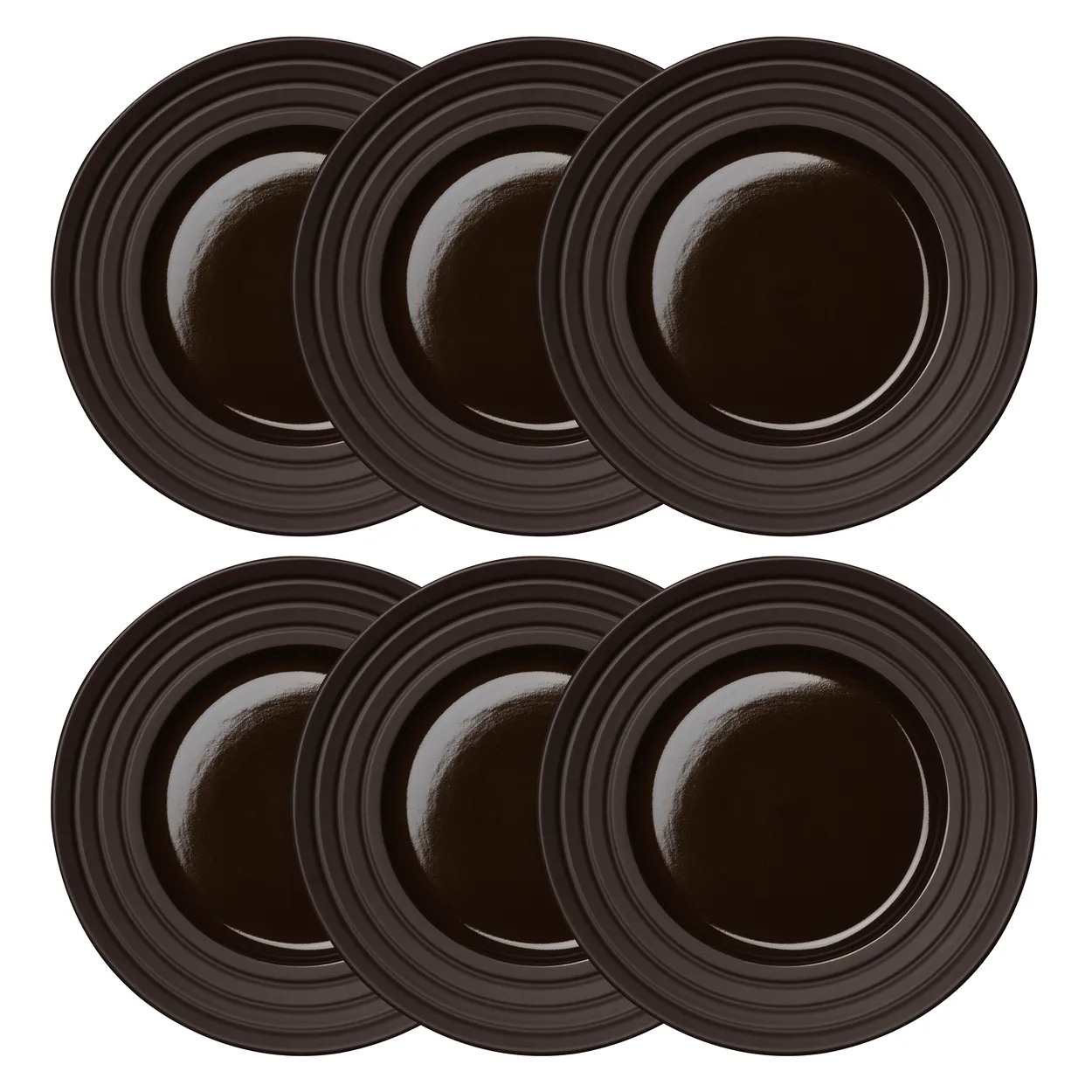 NJRD Lines tallerken Ø27 cm 6-stk. Brun