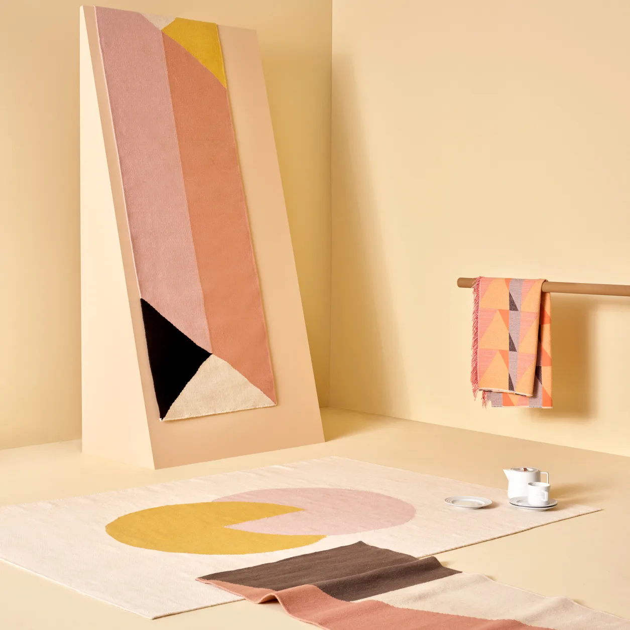 Rectangles blocks kelimteppe rosa, 80x240 cm NJRD