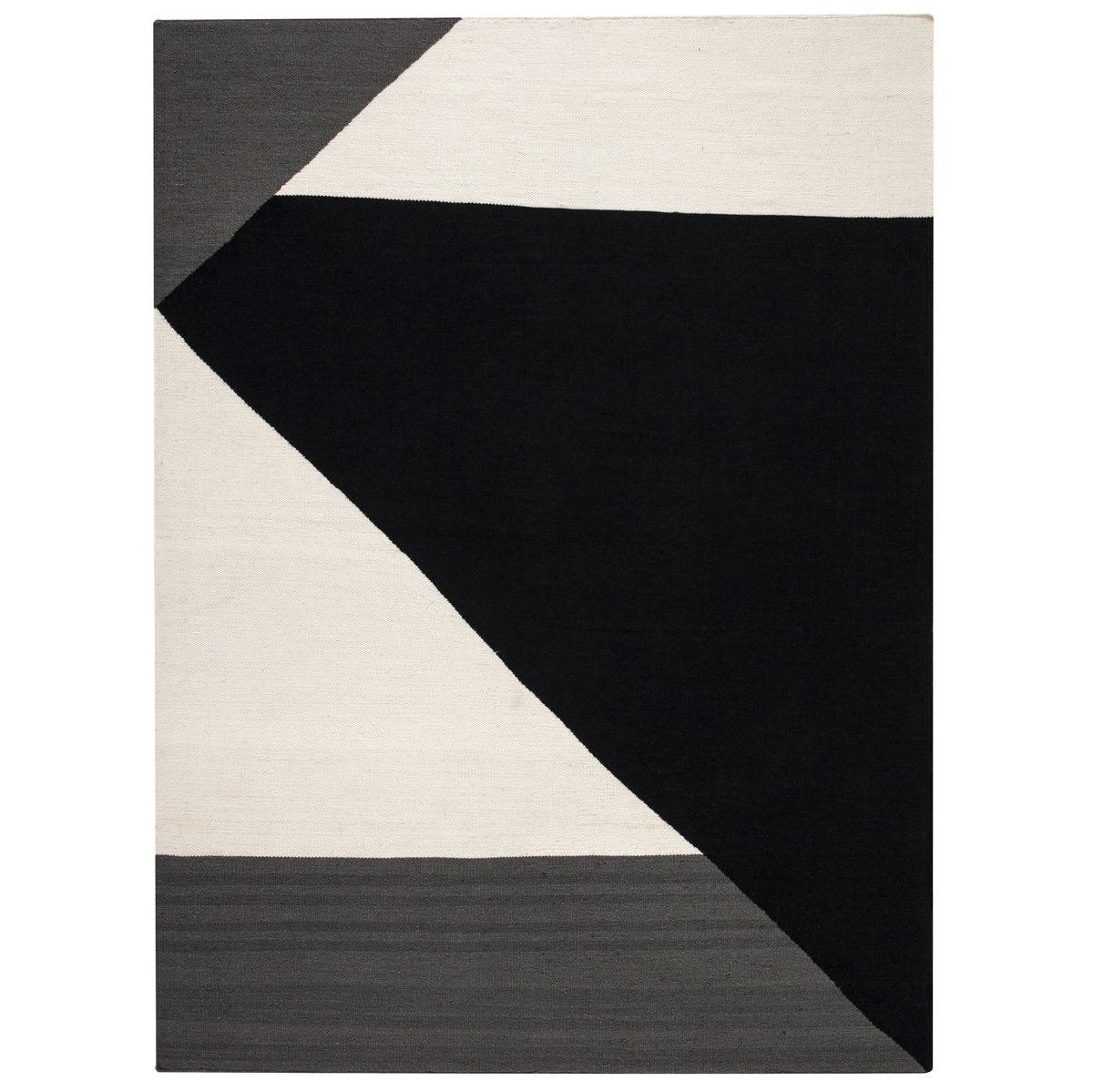NJRD Stripes blocks kelimteppe svart 200x300 cm