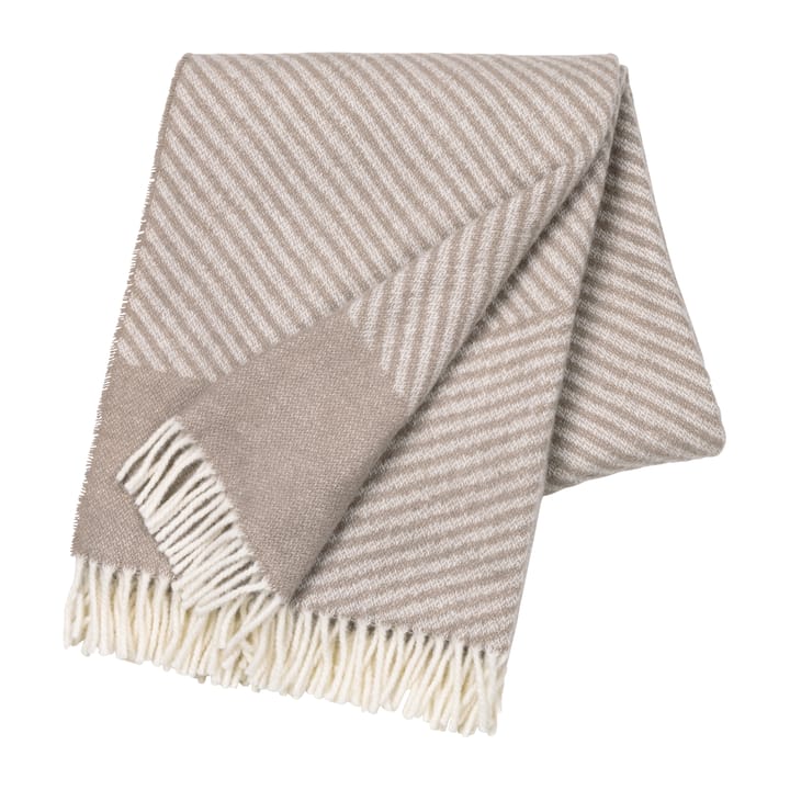 Stripes ullpledd 130 x 185 cm, Beige NJRD